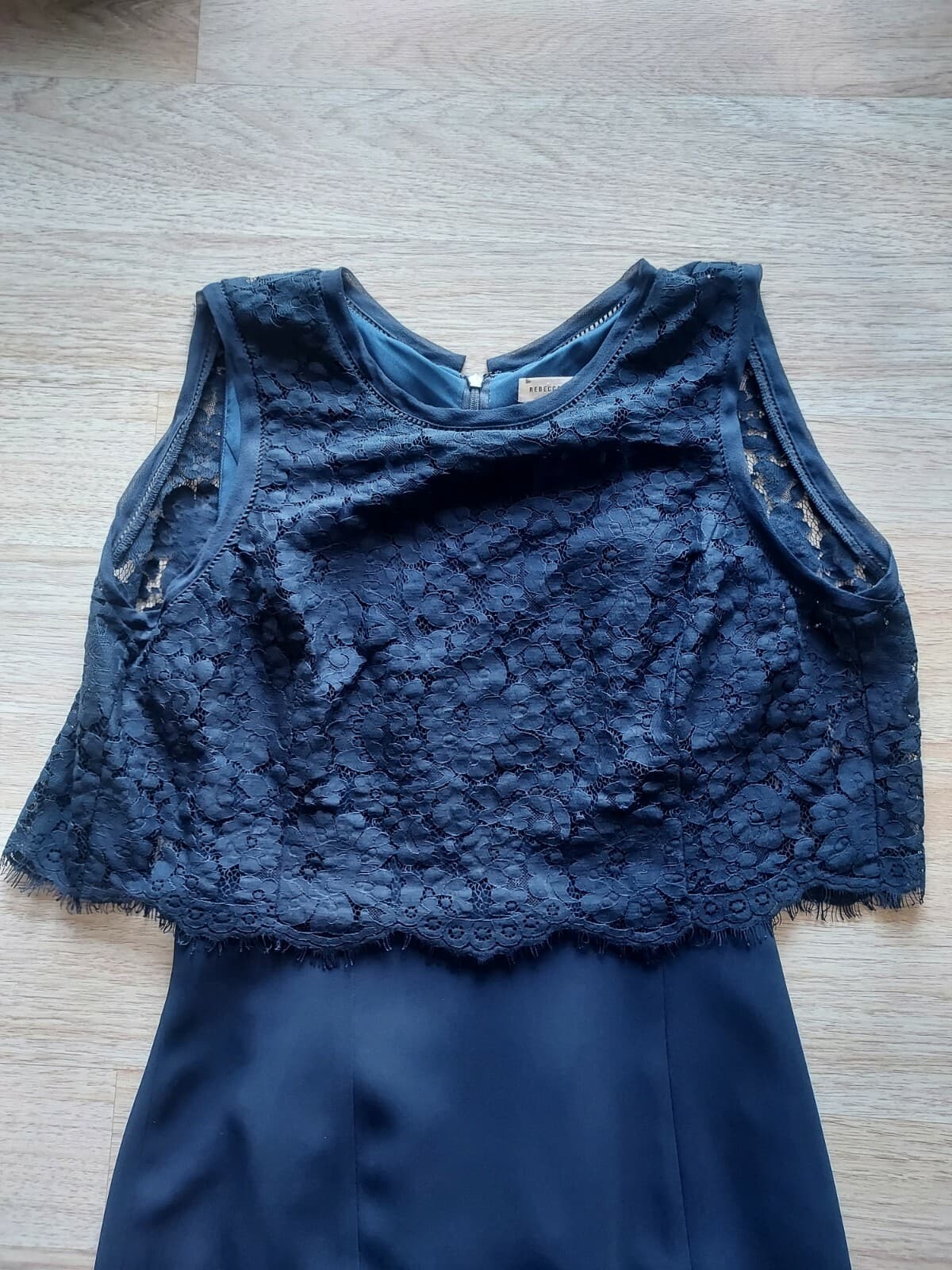 REBECCA TAYLOR Refined Suiting Lace Event Mini Dress Sleeveless Navy Blue Size 6 - Thumbnail 8