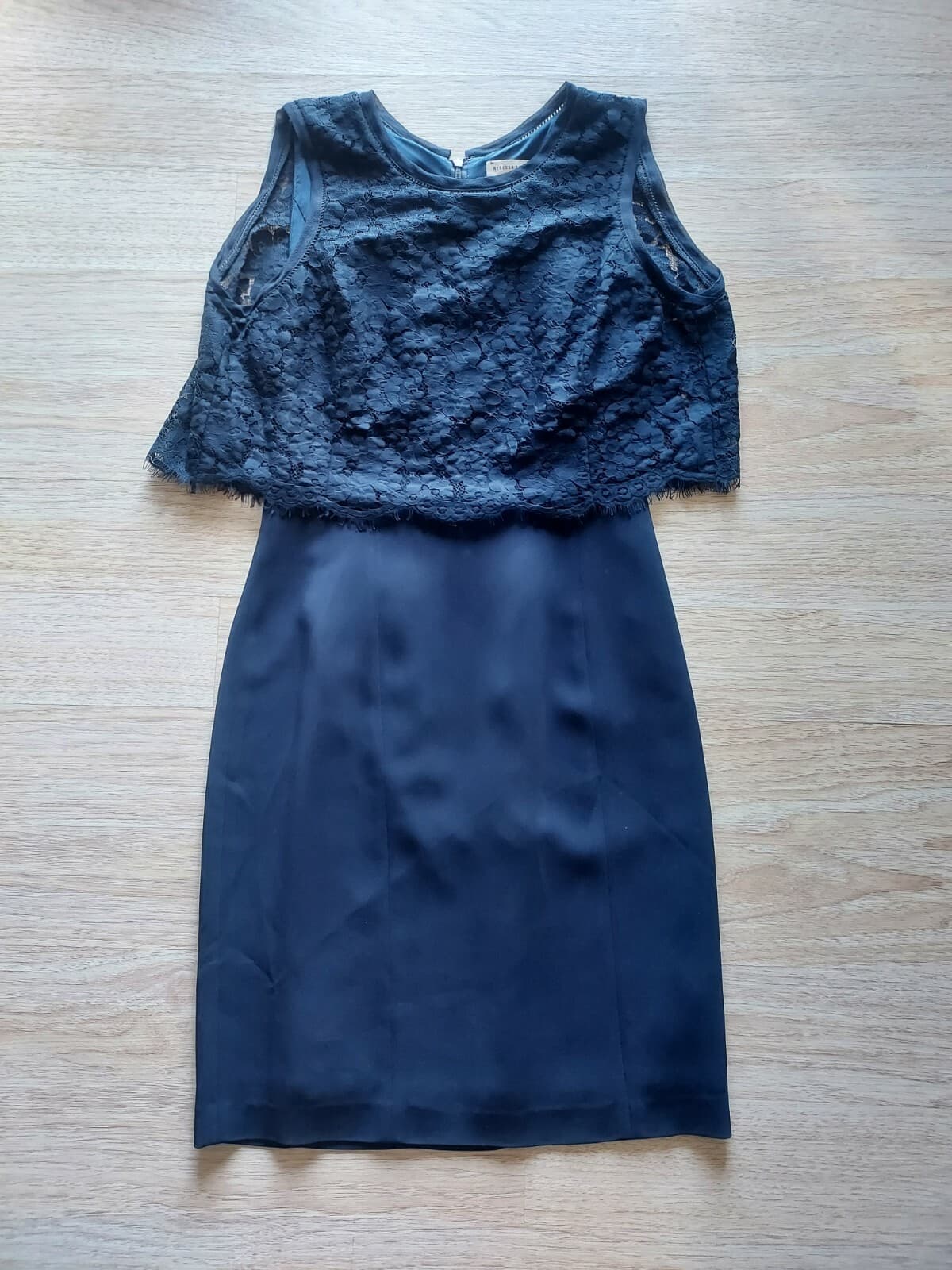 REBECCA TAYLOR Refined Suiting Lace Event Mini Dress Sleeveless Navy Blue Size 6 - Thumbnail 3