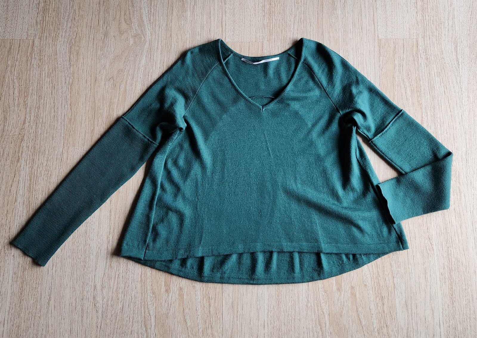 Laviniaturra Made in Italy 100% Merino Wool Sweater V-Neck Green Women's 44 - Thumbnail 3