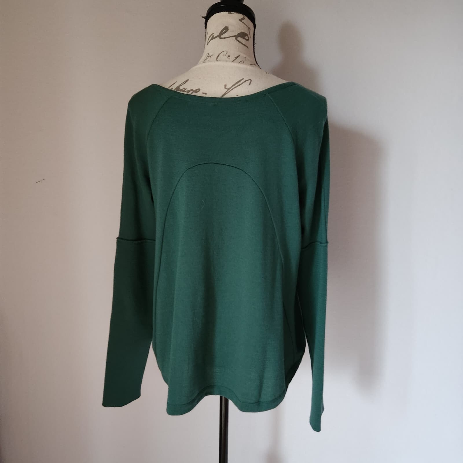 Laviniaturra Made in Italy 100% Merino Wool Sweater V-Neck Green Women's 44 - Thumbnail 5