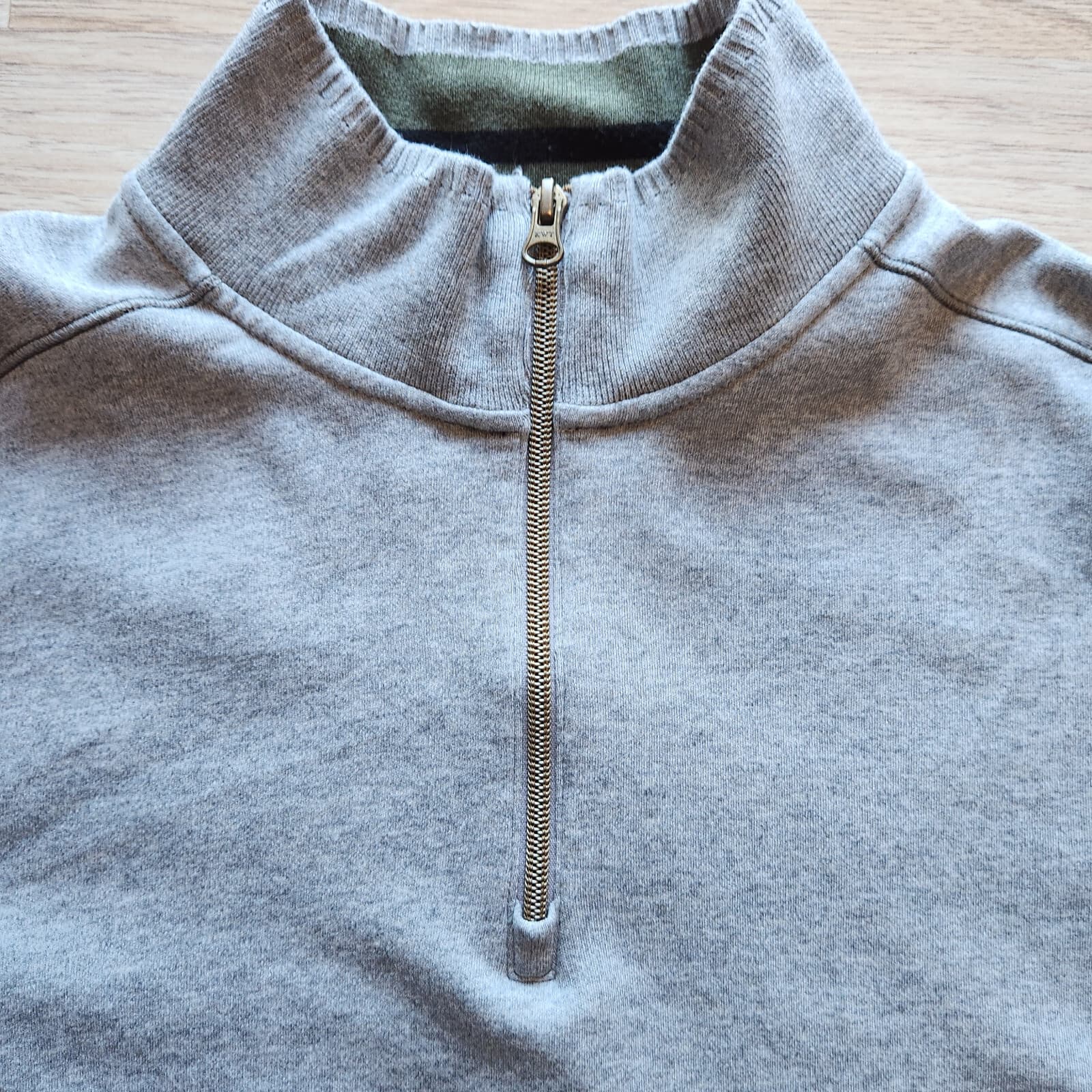 Robert Graham Elliot Quarter Zip Light Sweater Pullover 100% Cotton Grey Men's L - Thumbnail 5