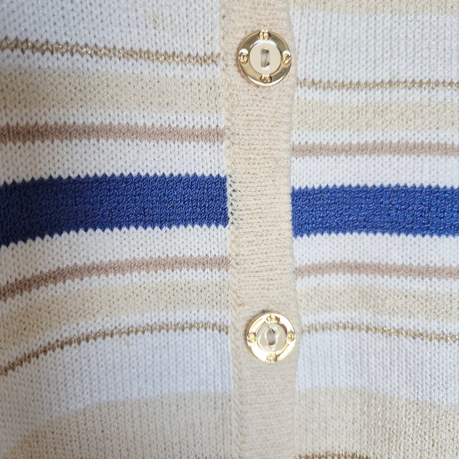 ST. JOHN SPORT Marie Gray Made in USA Santana Knit Cardigan Button Stripe Size M - Thumbnail 5