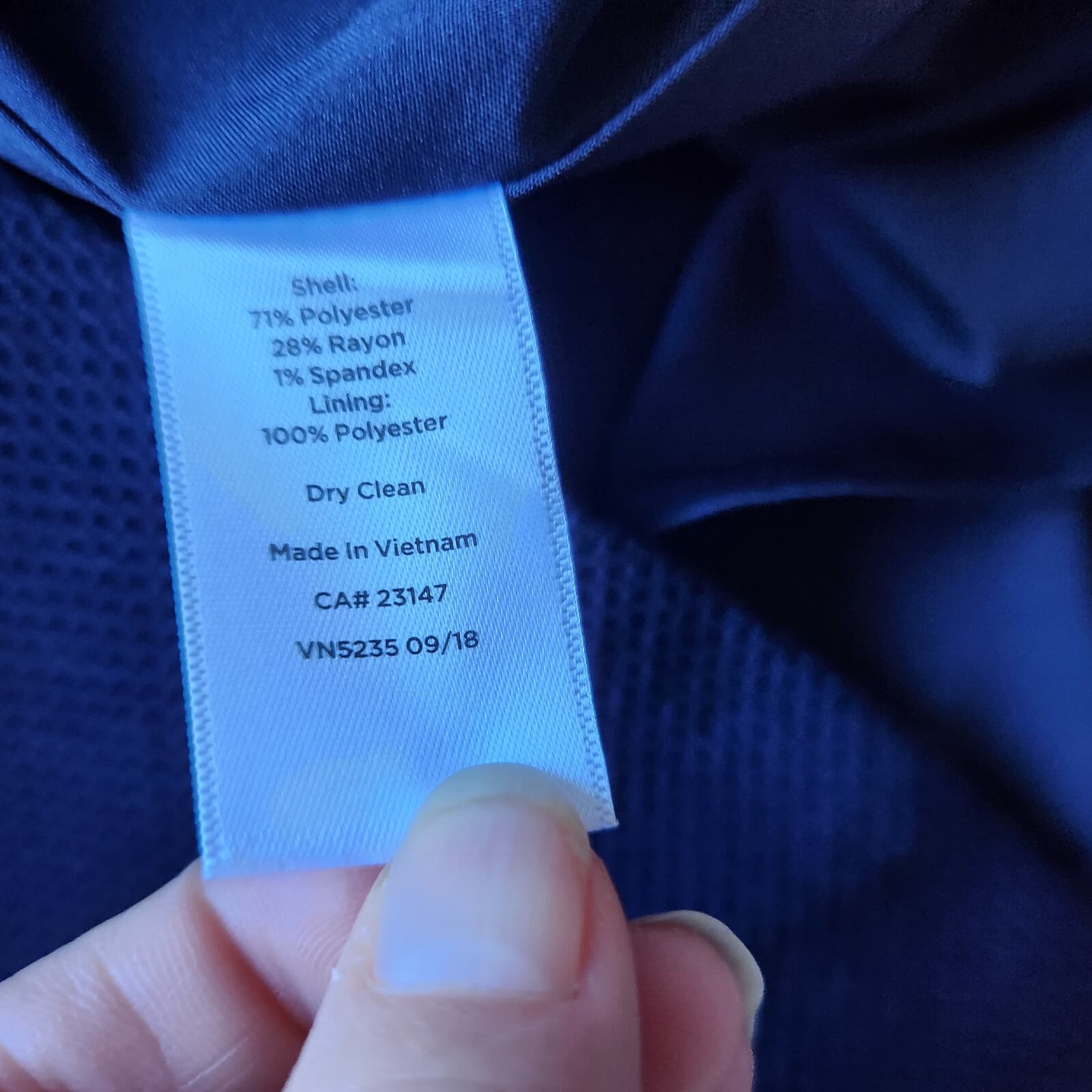Talbots Midi Sheath Dress Peplum Hem Short Sleeve Textured Navy Blue Petites 12 - Thumbnail 10
