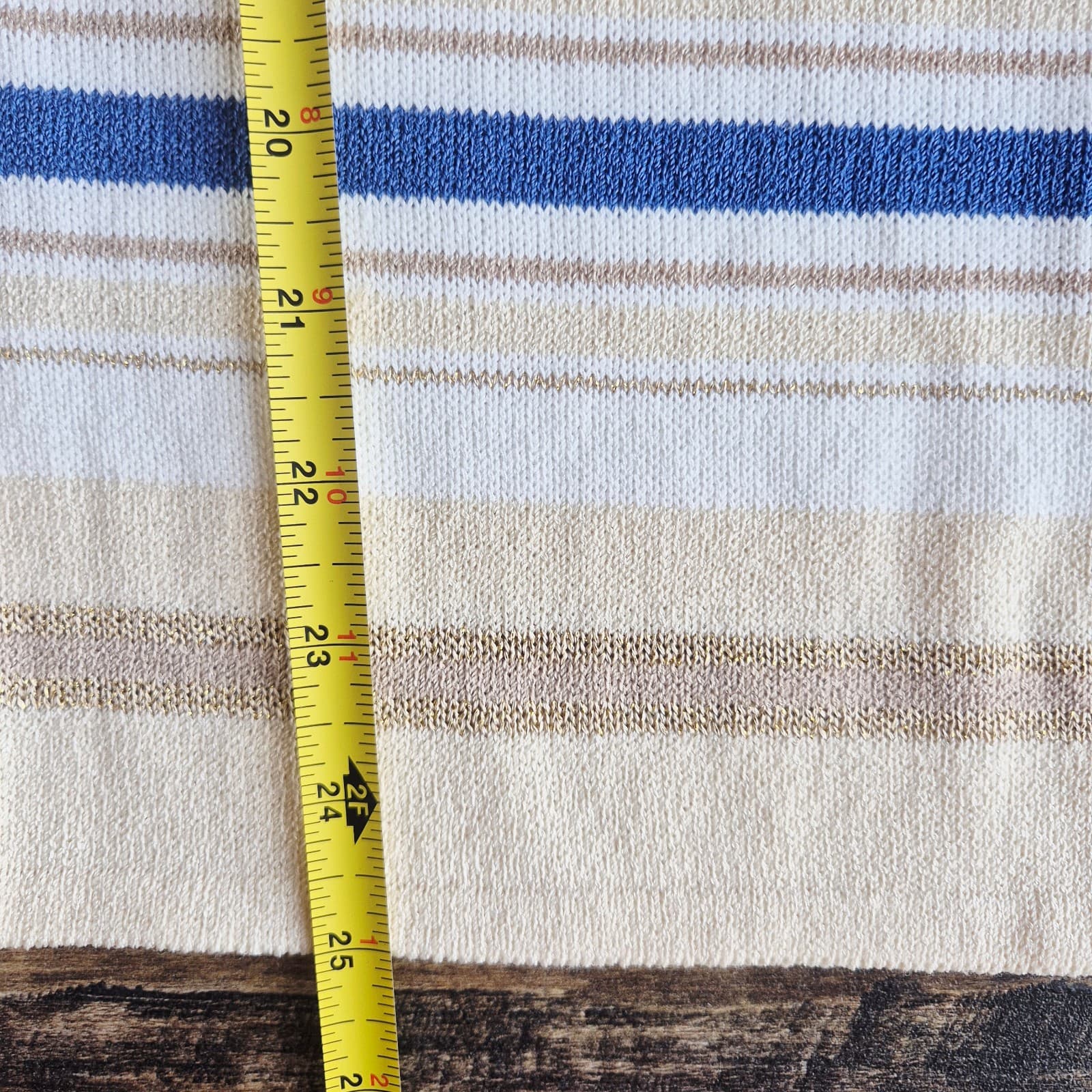 ST. JOHN SPORT Marie Gray Made in USA Santana Knit Cardigan Button Stripe Size M - Thumbnail 12