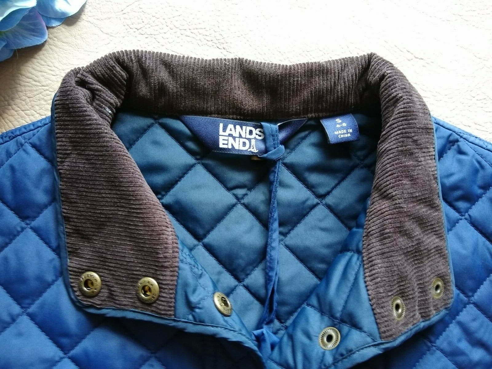 LANDS' END Quilt Insulated Vest Full-Zip Snap Pockets Navy Blue Women Small 6-8 - Thumbnail 8