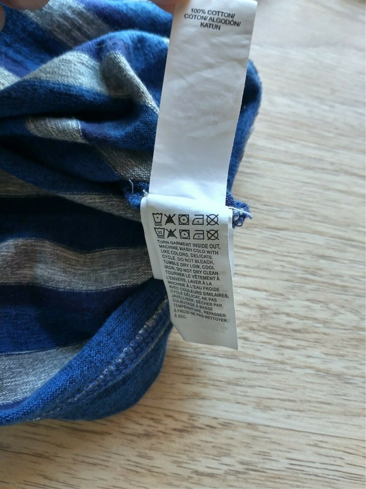 Lucky Brand Men Cotton Knit Long Sleeve T-Shirt 3/4 Button Blue Gray Strip Sz.XL - Thumbnail 6