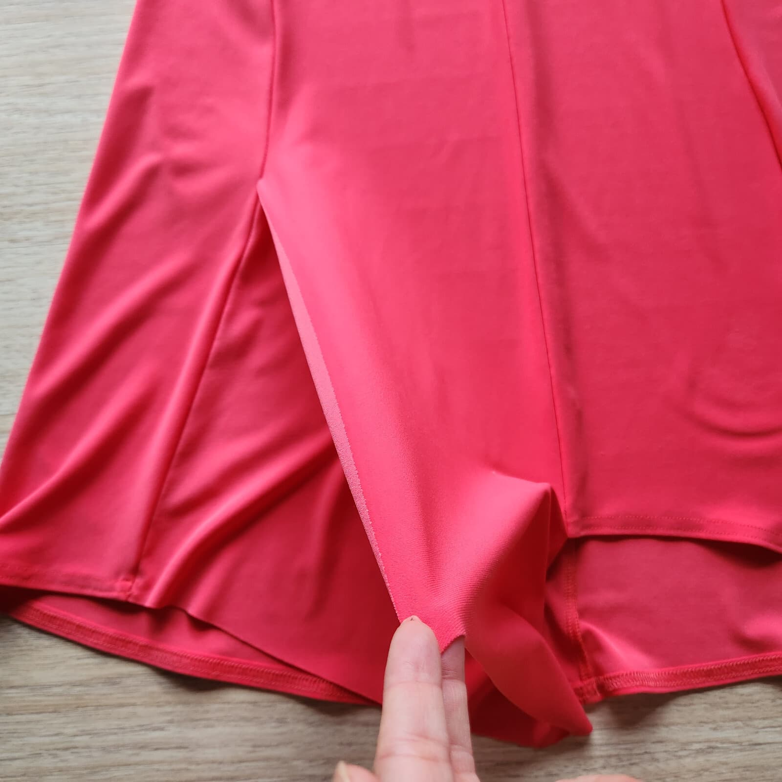 Sympli Lagenlook Hi-Low Top Key-Hole Sleeveless Mandarin Neck Knit Coral Women 6 - Thumbnail 7
