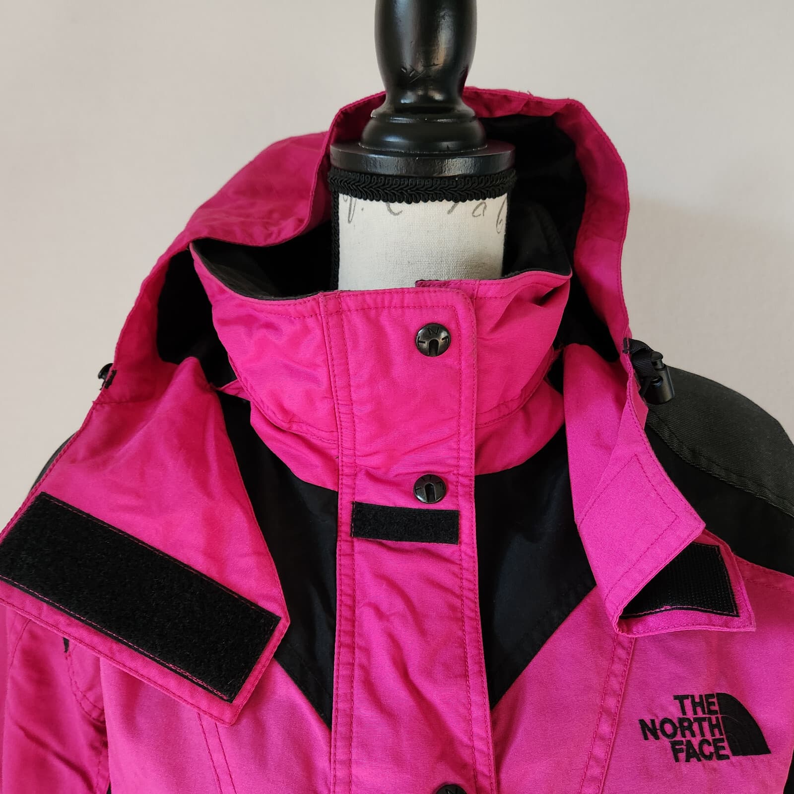 Vintage The North Face Extreme Light Hooded Ski Jacket Zip Pink Black Women's 8 - Thumbnail 10