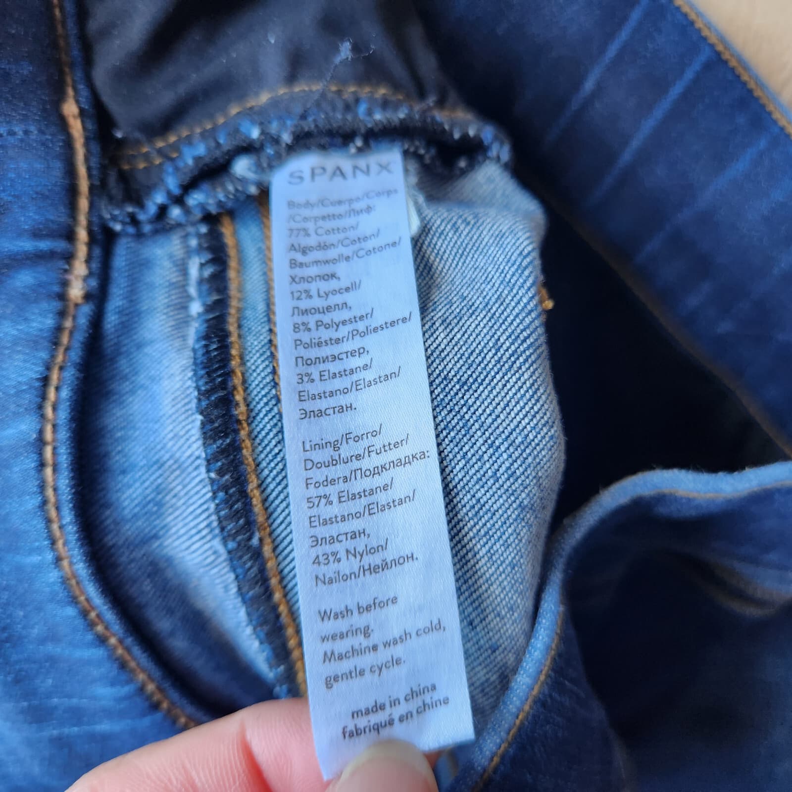Spanx Distressed Ankle Skinny Jeans Pull-On Stretch Pocket Frayed Hem Women's S - Thumbnail 9