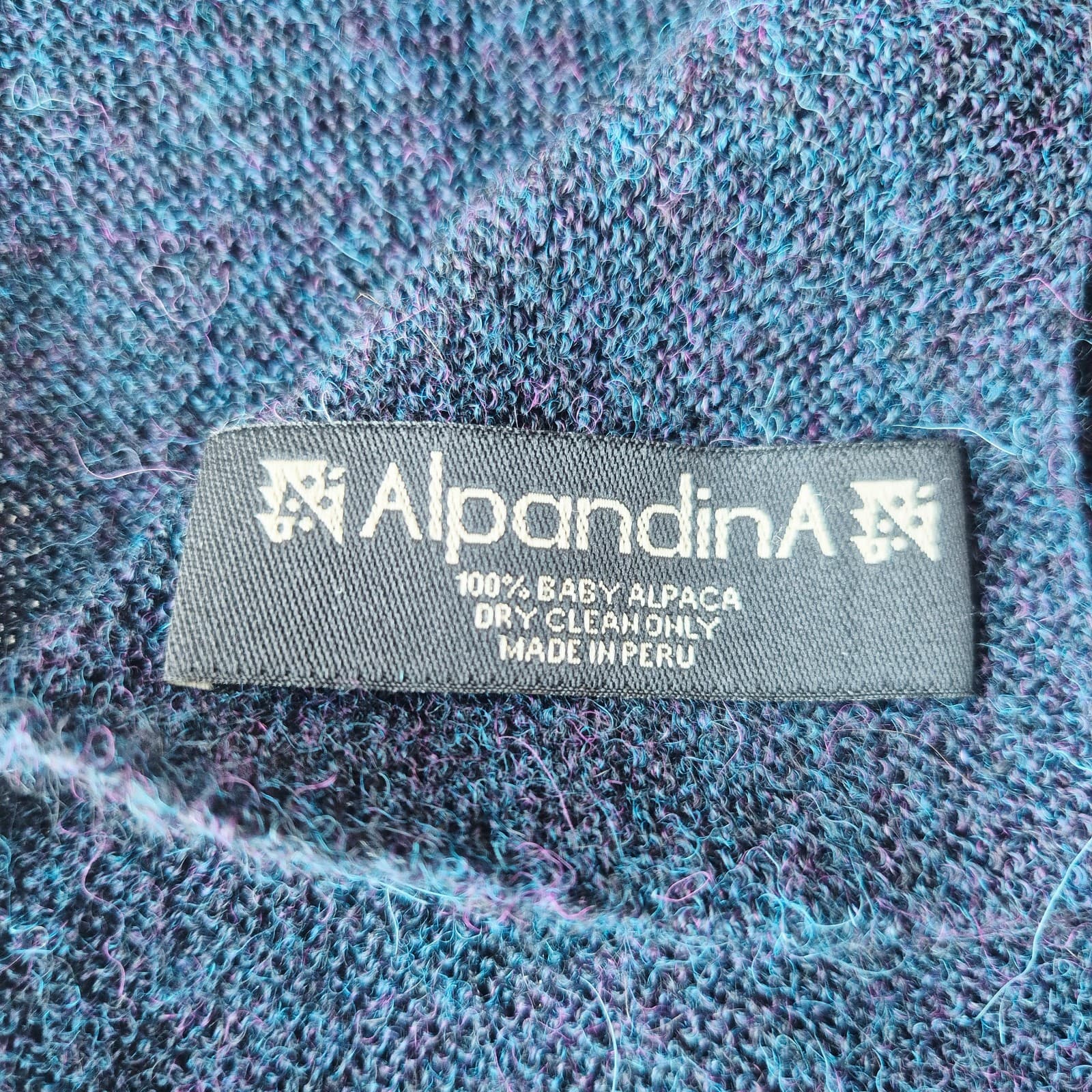 Alpandia A 100% Baby Alpaca Peruvian Cowl Neck Tunic Sweater Blue Women One Size - Thumbnail 14