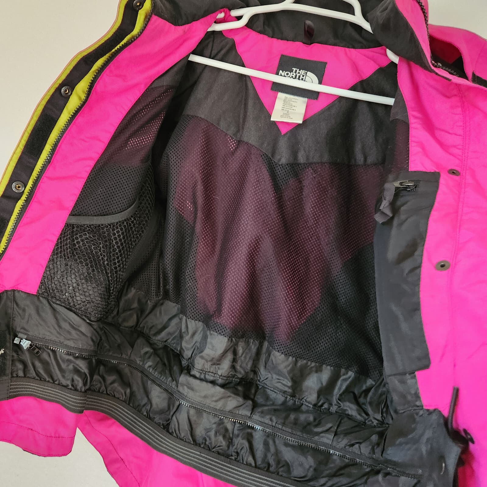 Vintage The North Face Extreme Light Hooded Ski Jacket Zip Pink Black Women's 8 - Thumbnail 8