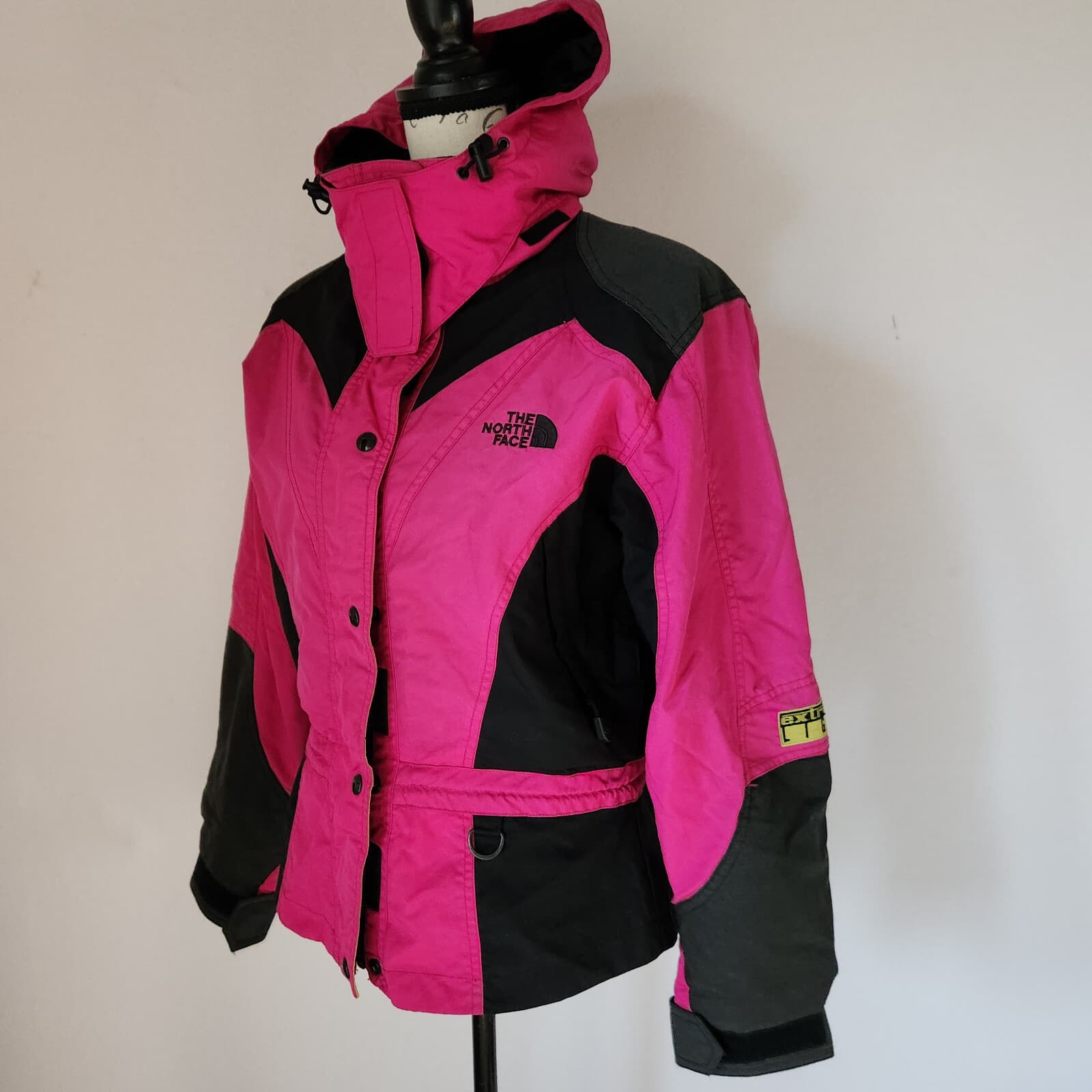 Vintage The North Face Extreme Light Hooded Ski Jacket Zip Pink Black Women's 8 - Thumbnail 3