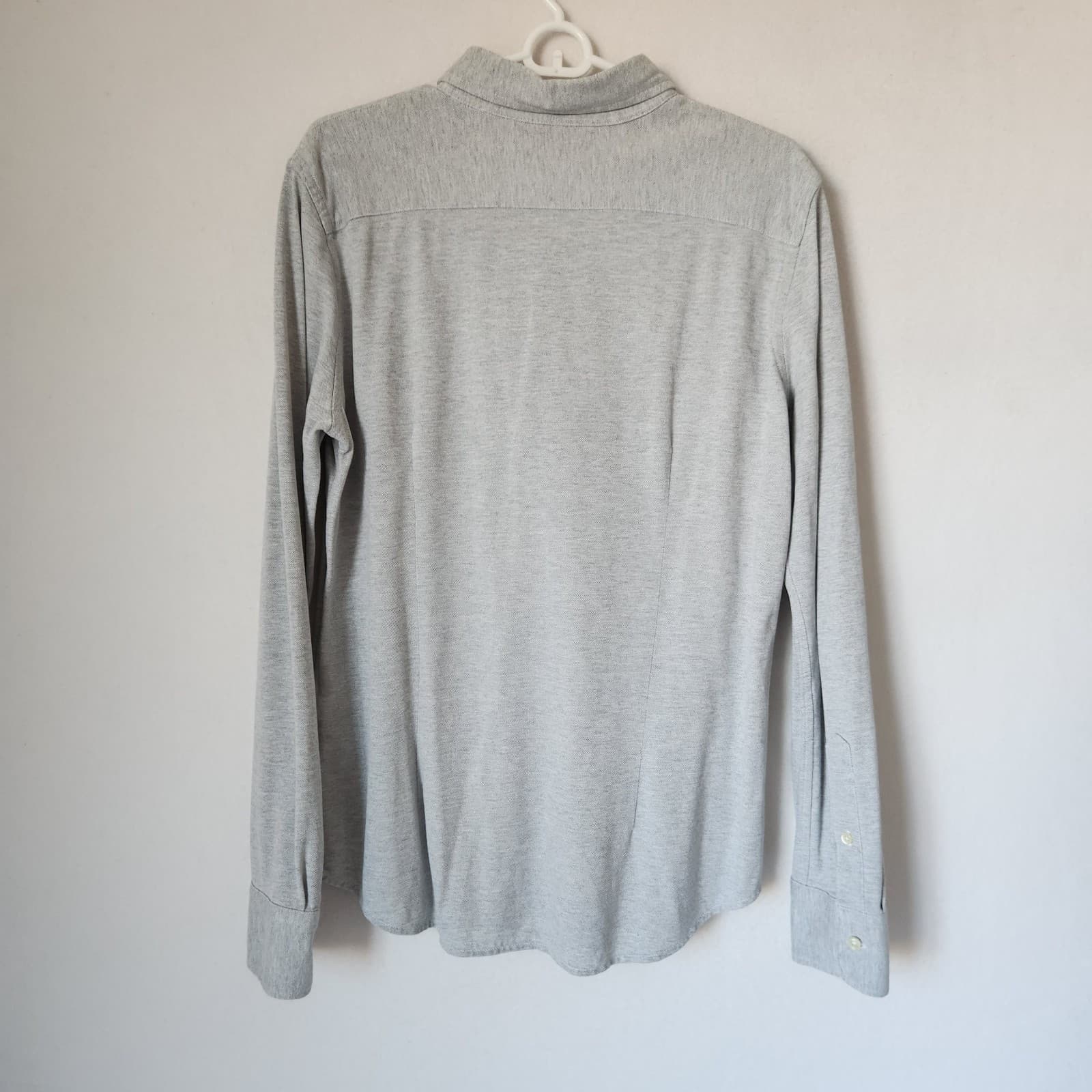 Ralph Lauren Pony Knit Oxford Shirt Button-Down Long Sleeve Cotton Grey Men's XL - Thumbnail 4