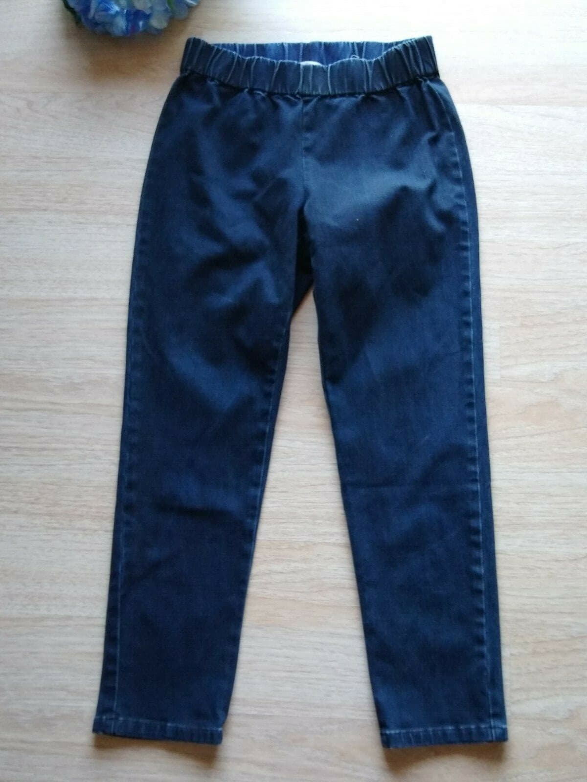 Soft Surroundings Cotton Blend Blue Denim Jeans Slim Leg Pullon Elastic Waist PM - Thumbnail 3
