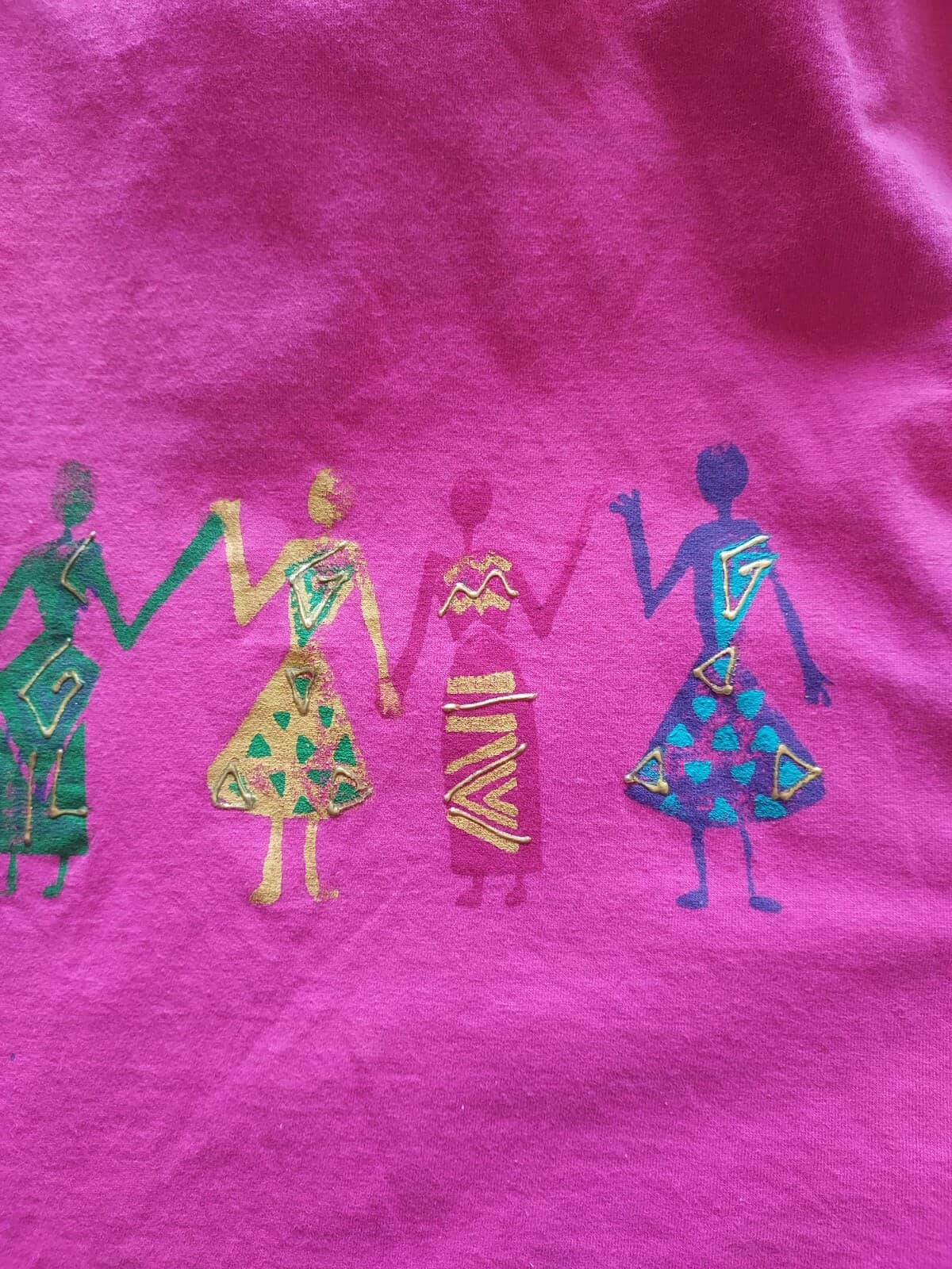 Vintage On The Rocks California Tribal Tunic Dress Short Sleeve Pink Sz.PL USA - Thumbnail 8