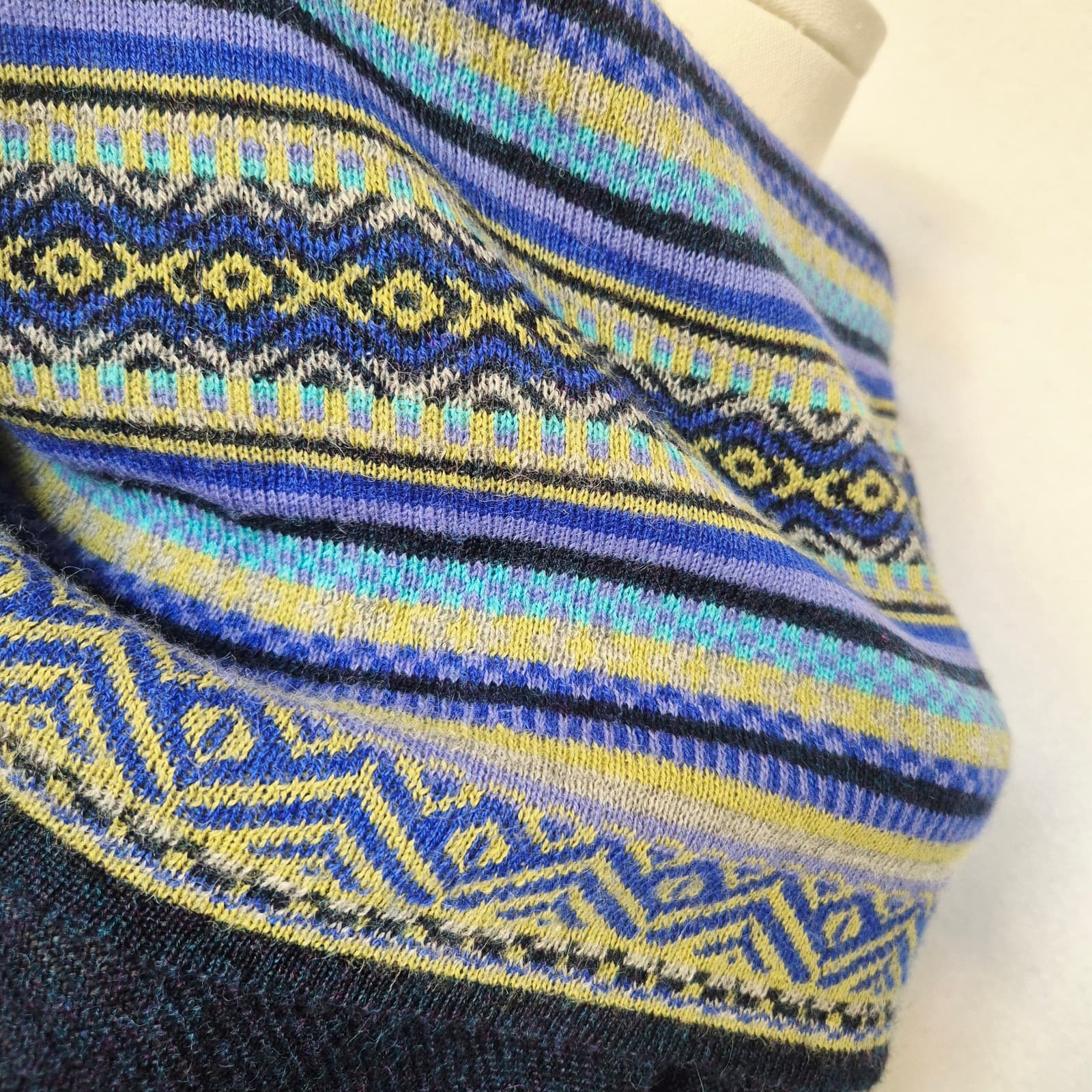 Alpandia A 100% Baby Alpaca Peruvian Cowl Neck Tunic Sweater Blue Women One Size - Thumbnail 5