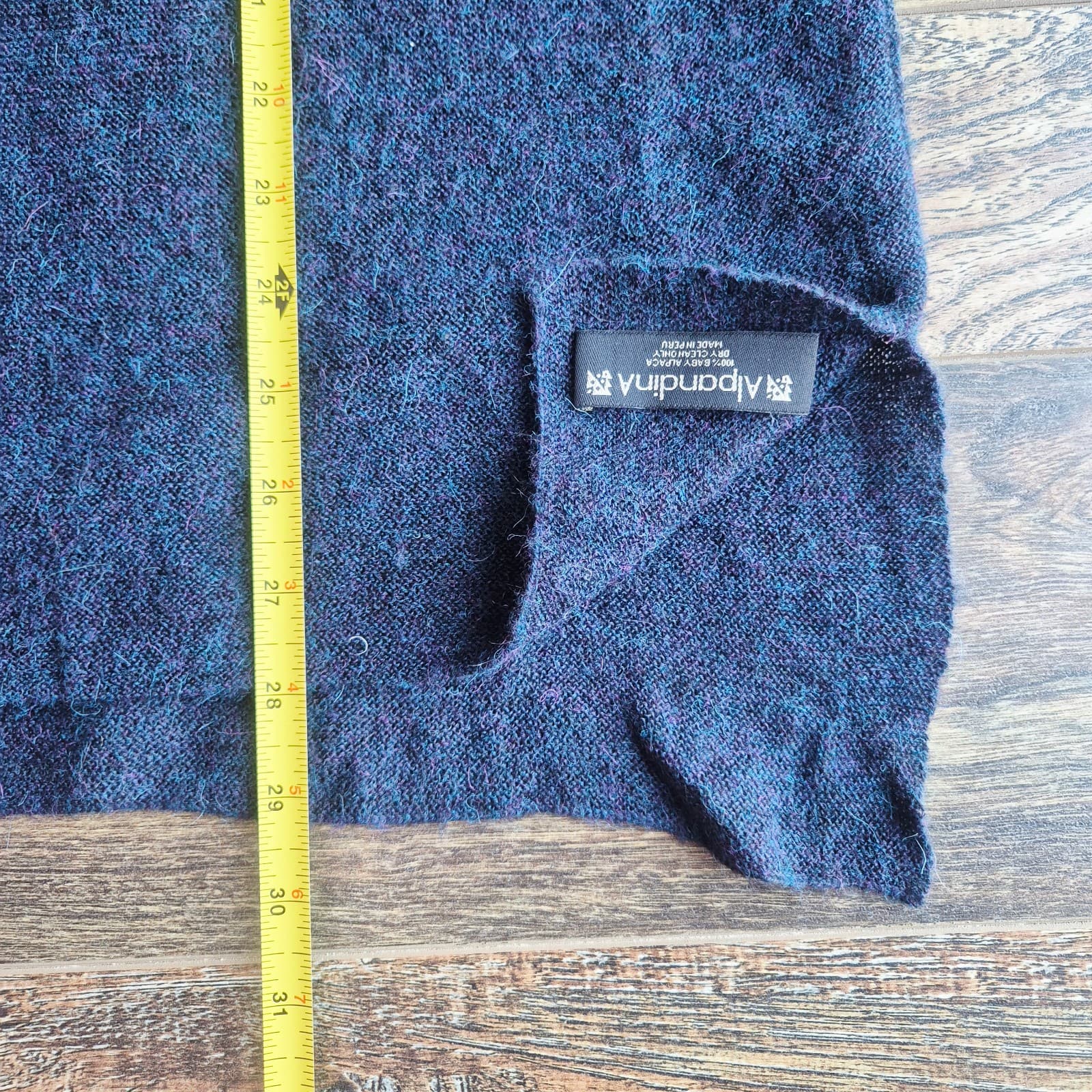 Alpandia A 100% Baby Alpaca Peruvian Cowl Neck Tunic Sweater Blue Women One Size - Thumbnail 13