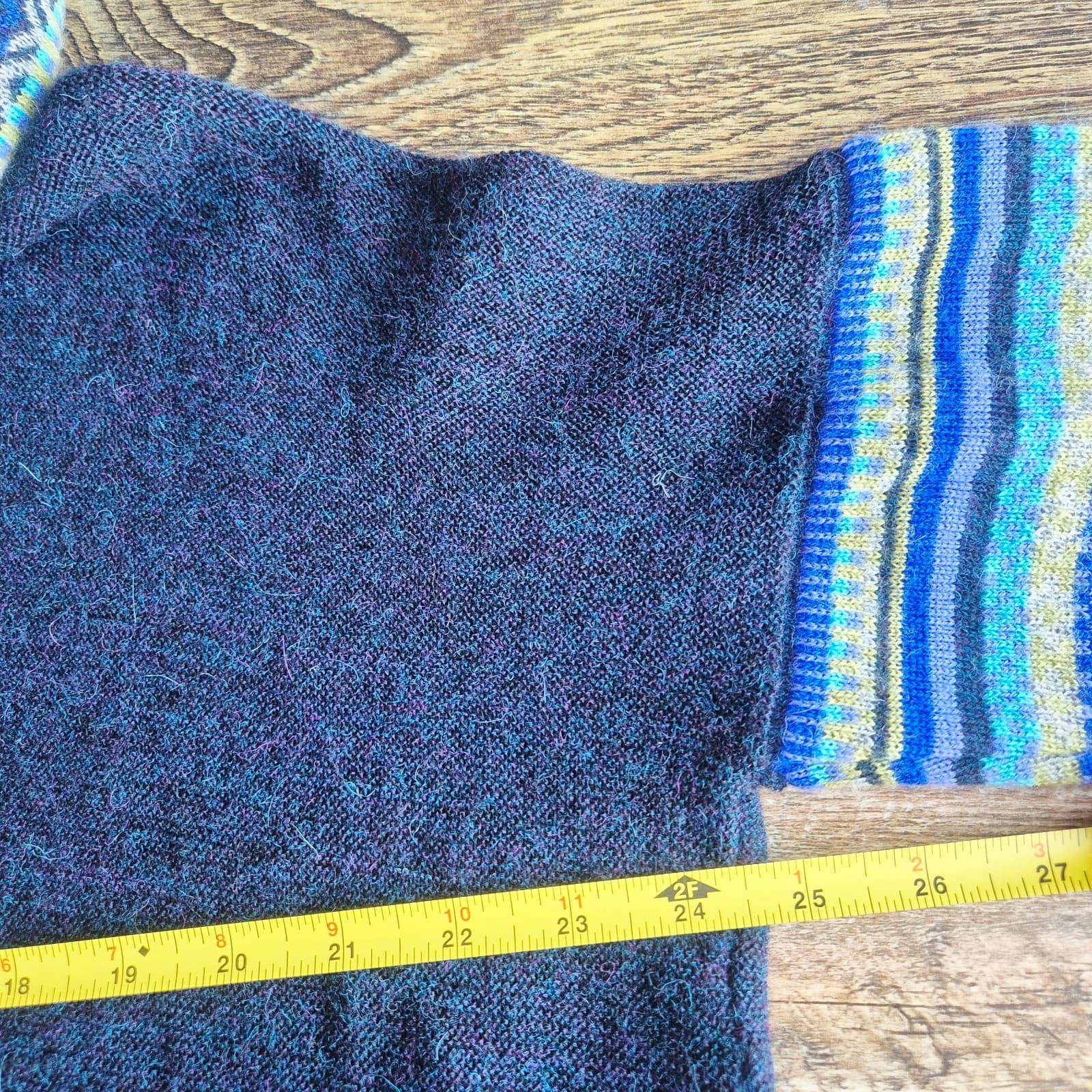 Alpandia A 100% Baby Alpaca Peruvian Cowl Neck Tunic Sweater Blue Women One Size - Thumbnail 12