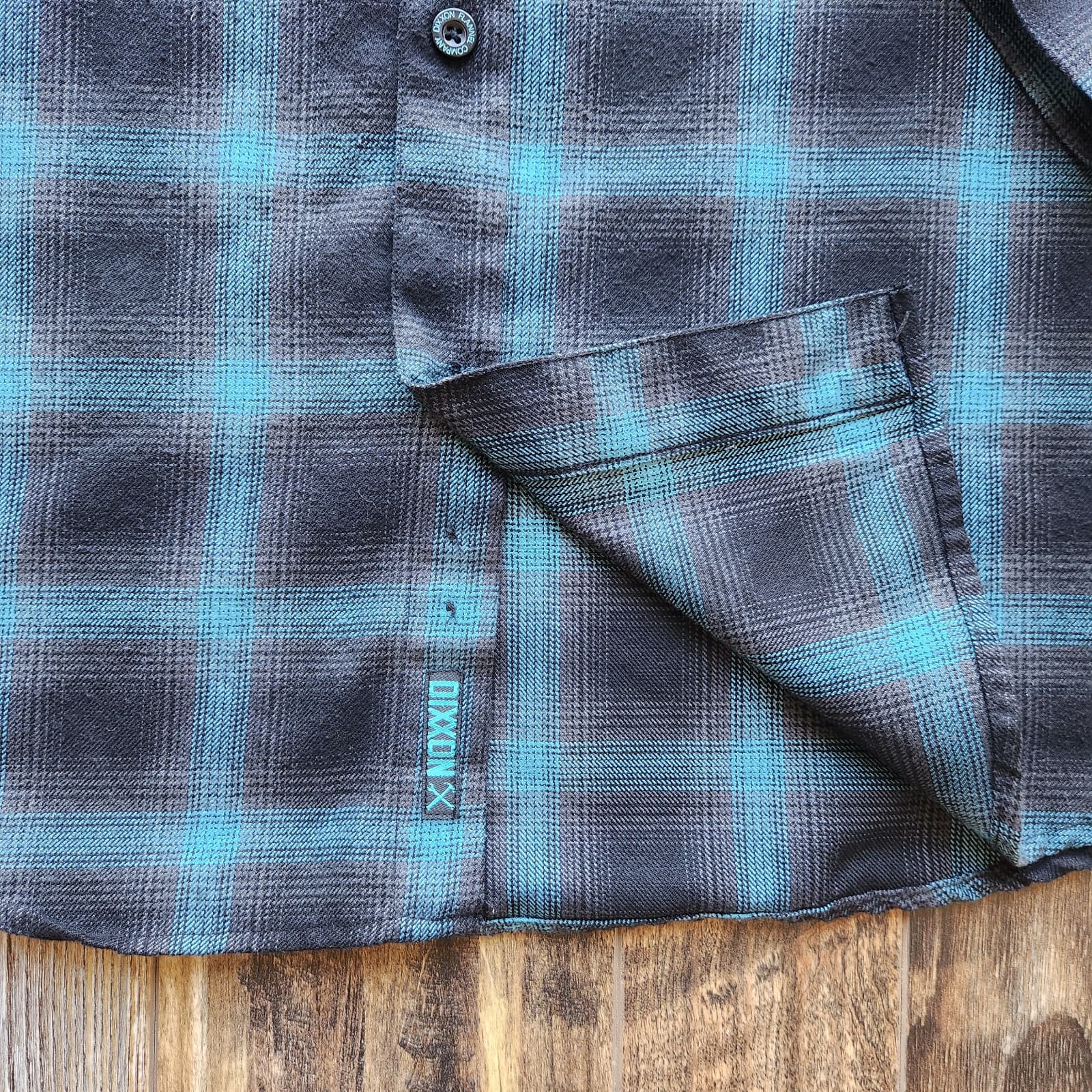 DIXXON The Dimond Flannel Form Function Button Shirt Long Sleeve Black Blue 2X-T - Thumbnail 2