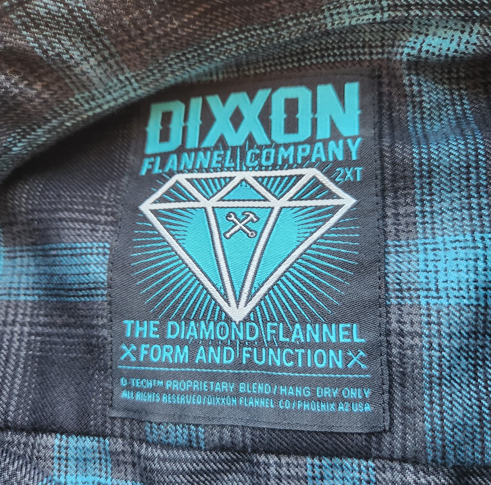 DIXXON The Dimond Flannel Form Function Button Shirt Long Sleeve Black Blue 2X-T - Thumbnail 6