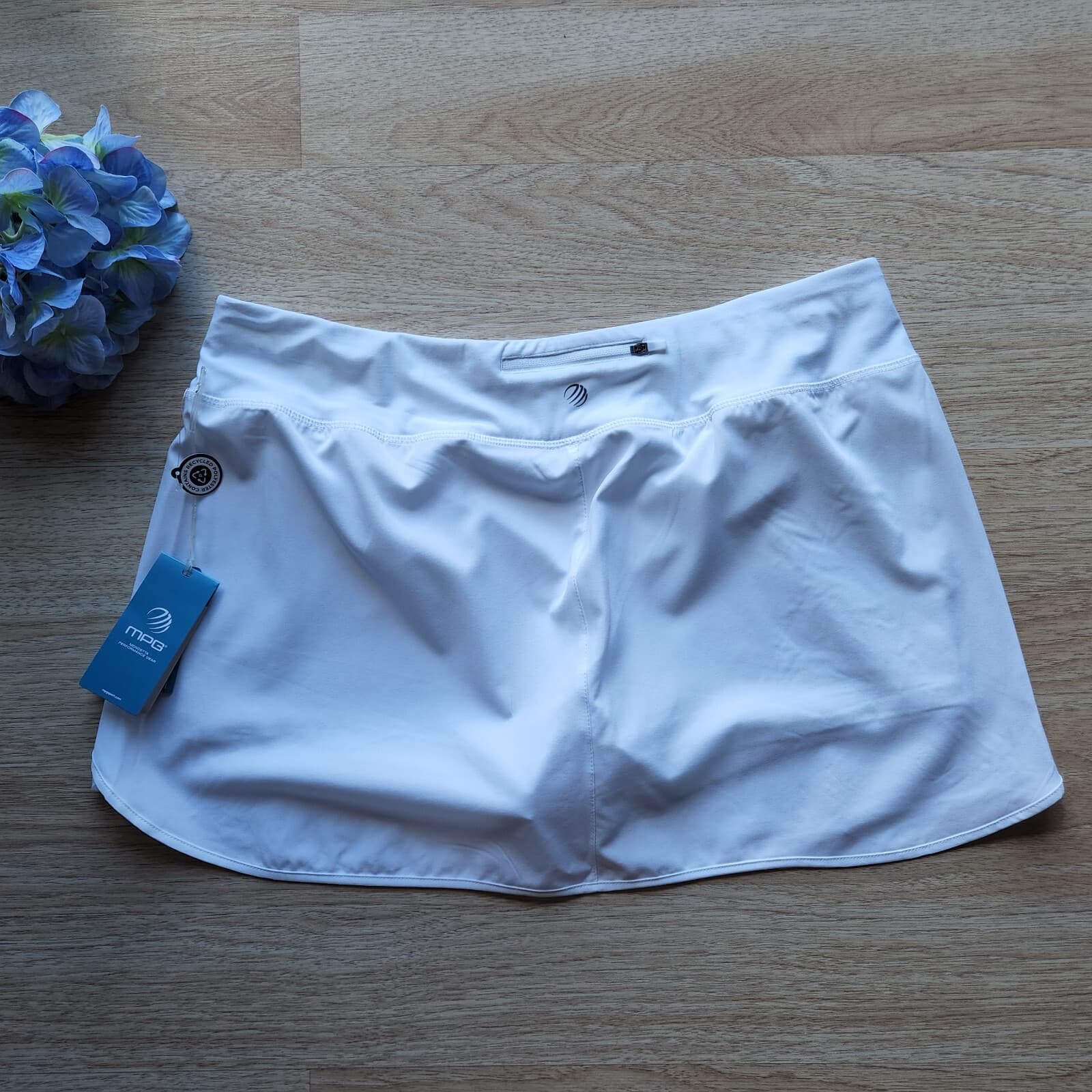 NWT MPG Golf Traning Scallop Hem Skort Elastic Waist Back-Zip-Pocket White Sz.XL - Thumbnail 7