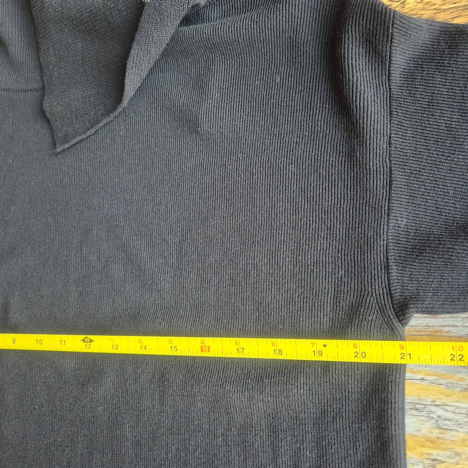 Lafayette 148 New York Cowl Neck Tunic Sweater Long Sleeve Rib-Knit Black Size L - Thumbnail 12