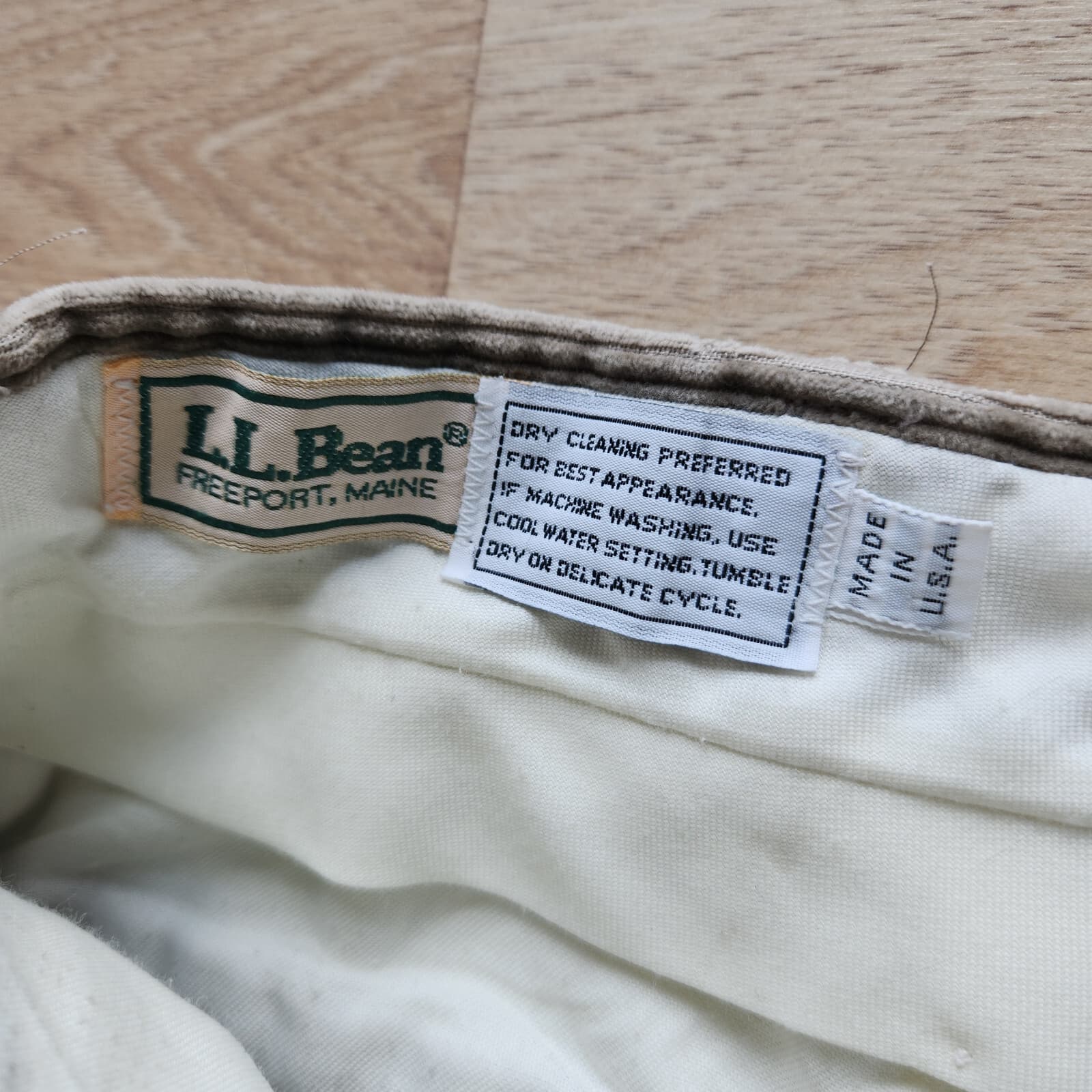 Vintage L.L.Bean Made in USA Corduroy Pants Straight Pocket Olive-Green Men's 35 - Thumbnail 5