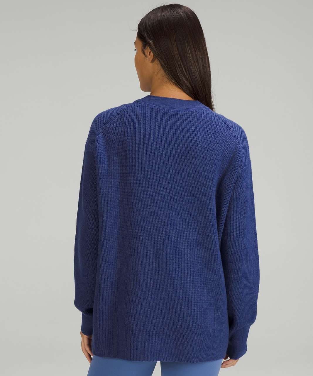 Lululemon Merino Wool-Blend Ribbed Crewneck Sweater Heathered Psychic Women's 4 - Thumbnail 9