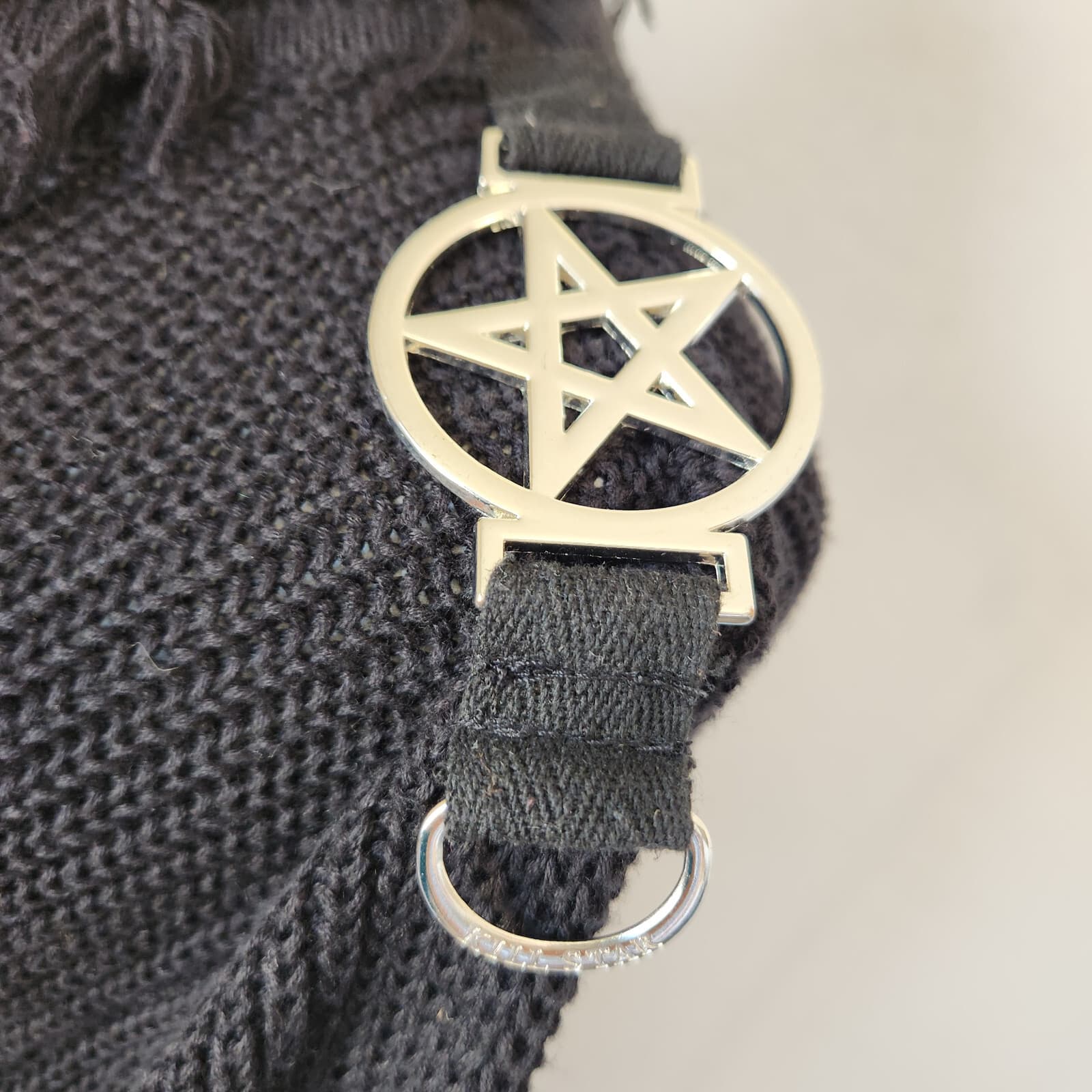 KILLSTAR The Mourning After Rib Knit Gothic Sweater Frayed Hem Black Unisex XS - Thumbnail 10