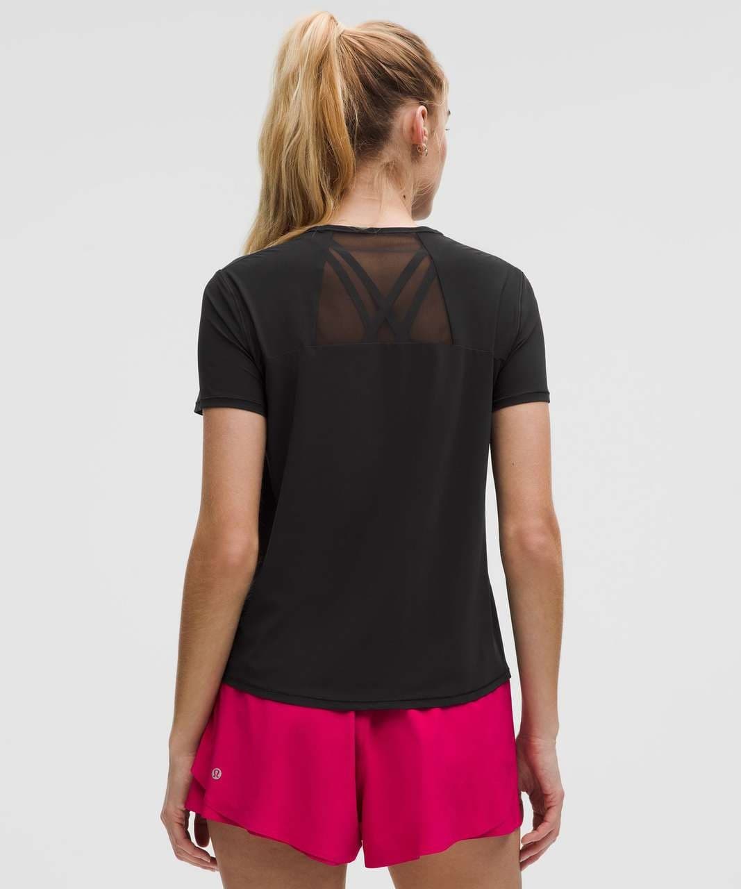 Lululemon Sculpt Short-Sleeve T-Shirt Lightweight Mesh Black Bust 41" (12-14) - Thumbnail 7