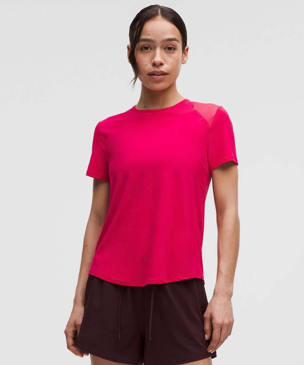 Lululemon Sculpt Short-Sleeve T-Shirt Lightweight Mesh Pink Bust 41" (12-14) - Thumbnail 2