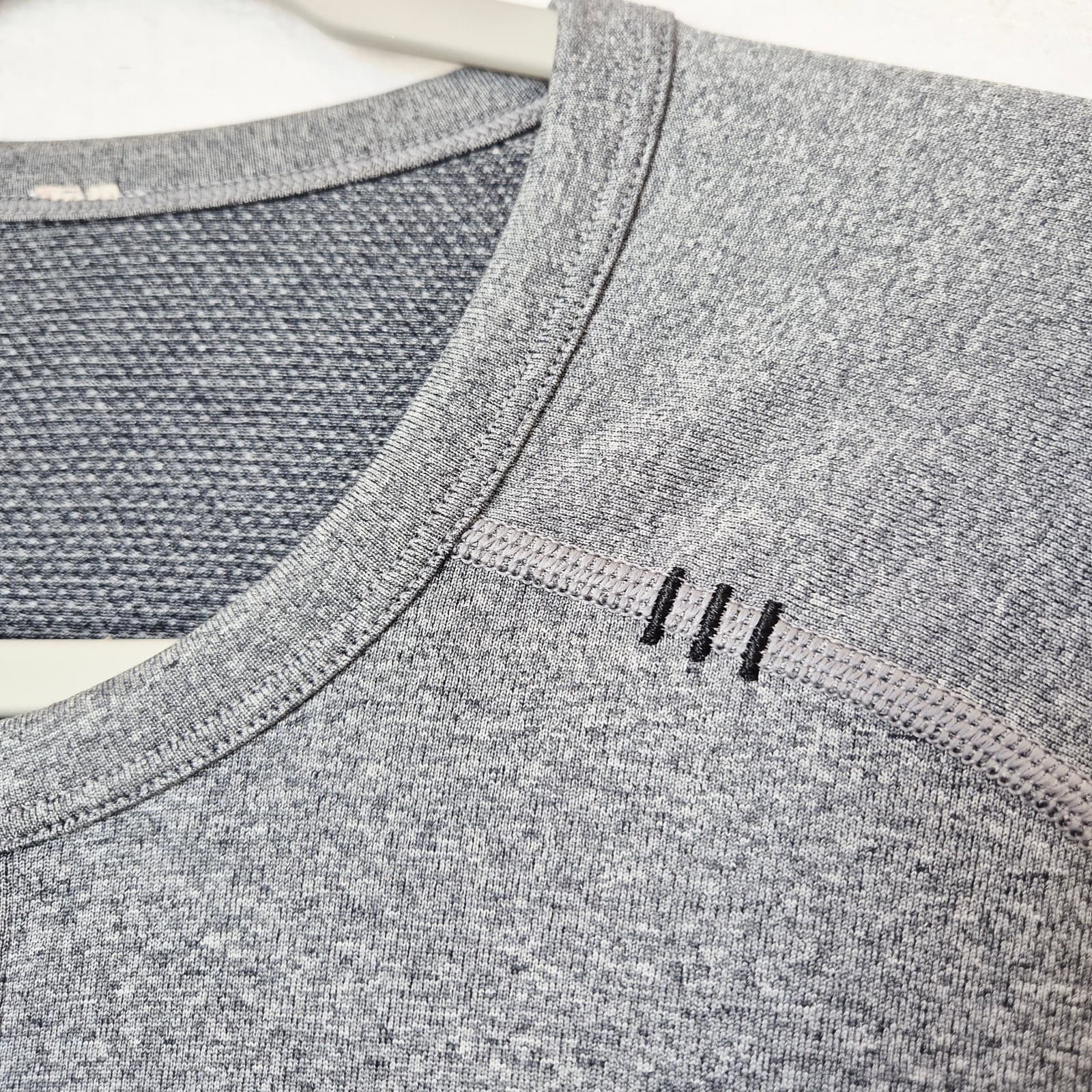 Lululemon Metal Vent Tech Short Sleeve Henley T-Shirt Mesh Breathable Grey Men L - Thumbnail 3