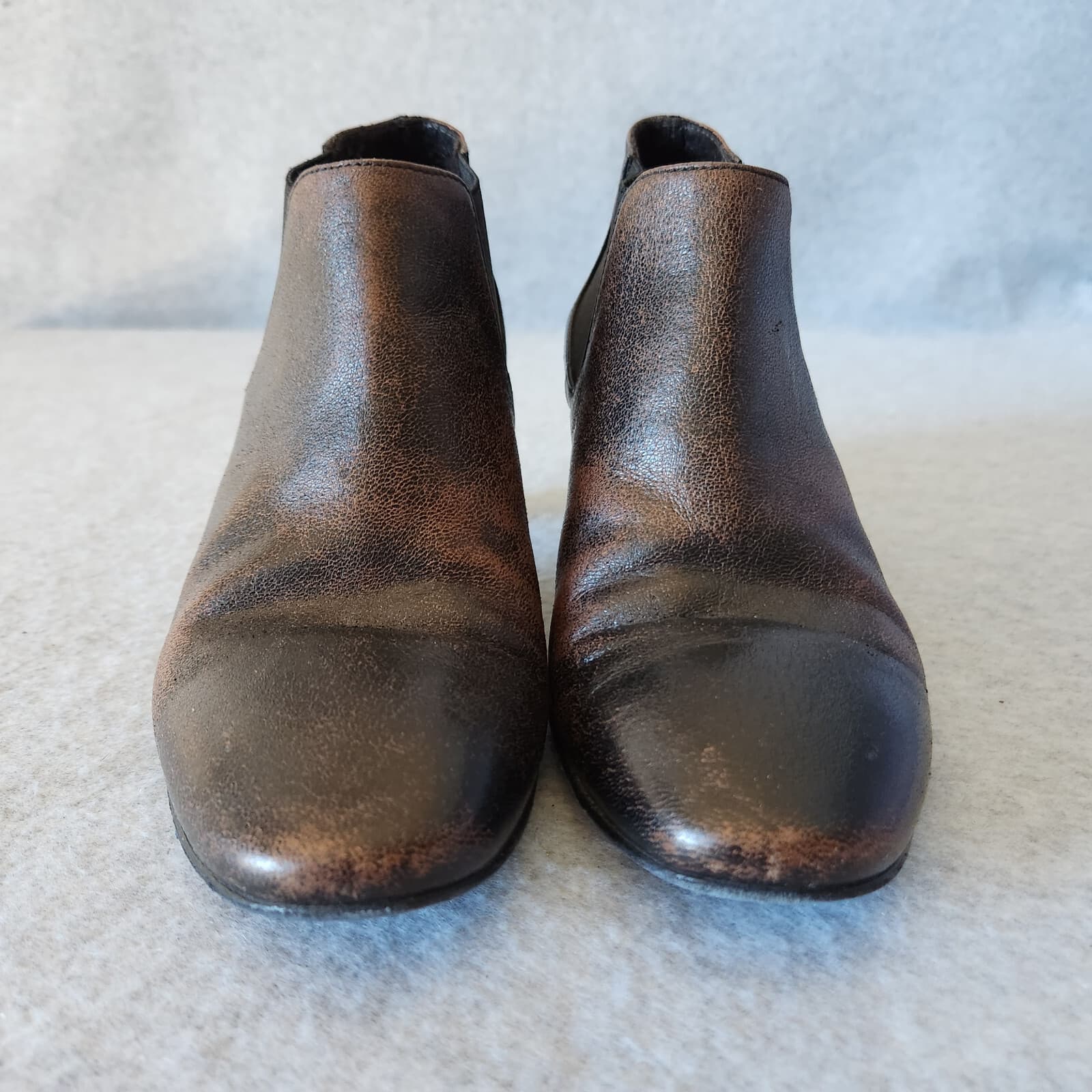 Raparo Made in Italy Leahter Chelsea Ankle Boots 2.5" Heel Brown Women EU37 - Thumbnail 8