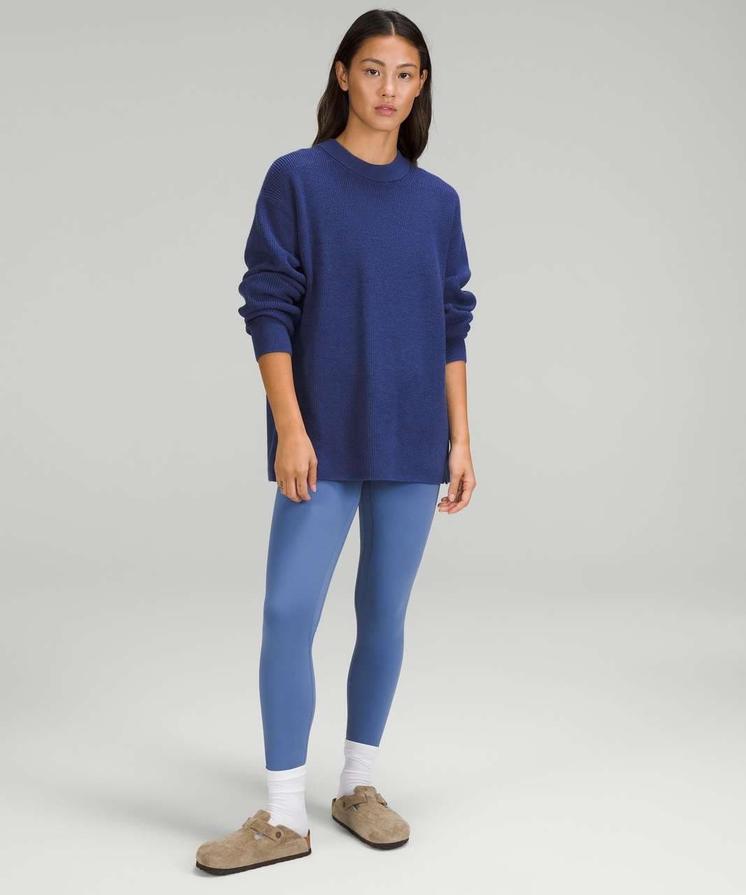 Lululemon Merino Wool-Blend Ribbed Crewneck Sweater Heathered Psychic Women's 4 - Thumbnail 4
