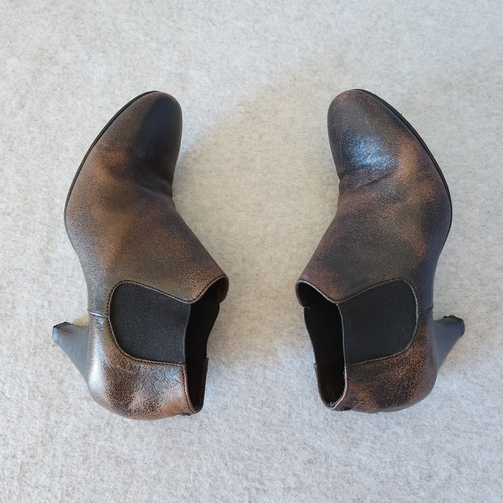 Raparo Made in Italy Leahter Chelsea Ankle Boots 2.5" Heel Brown Women EU37 - Thumbnail 3