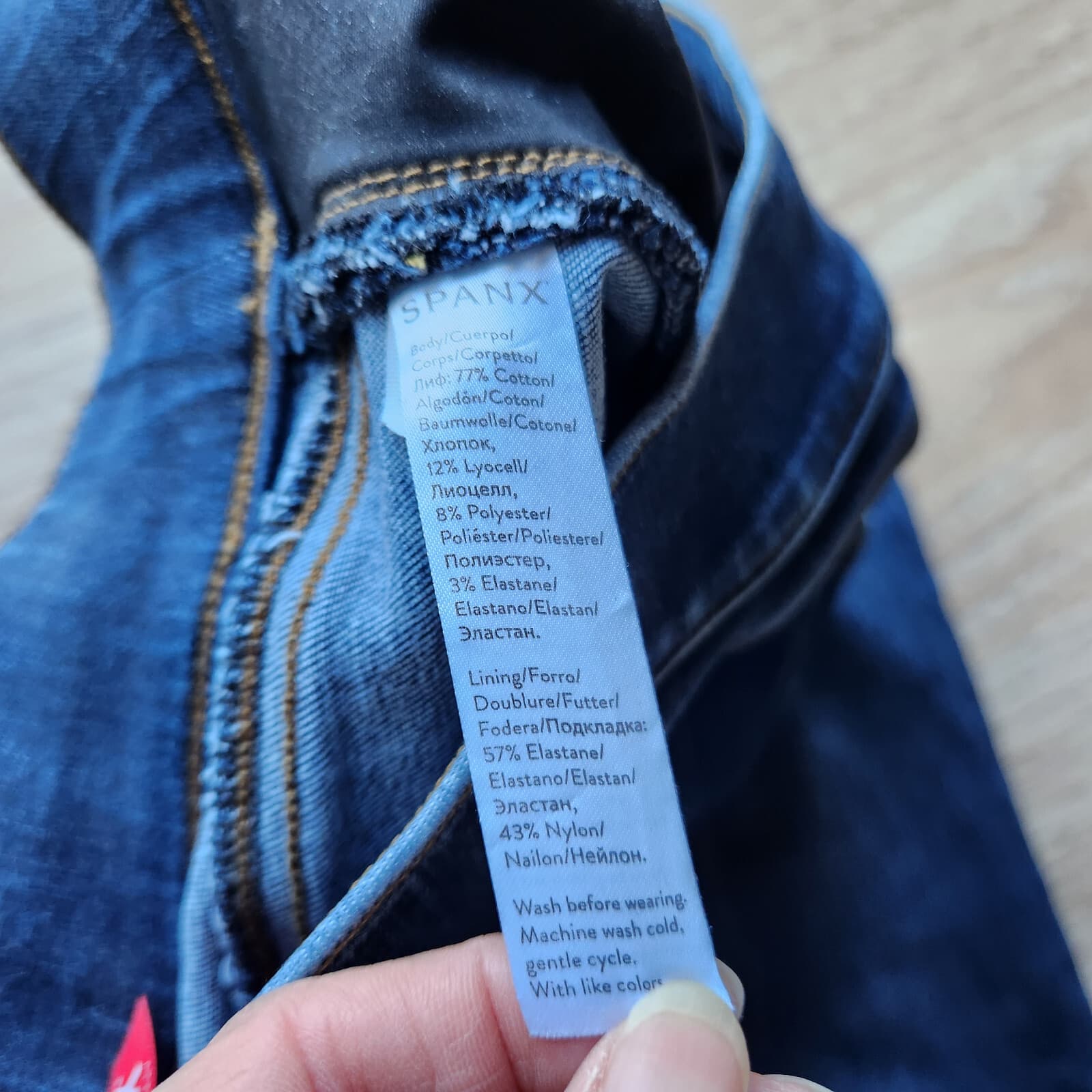 Spanx Distressed Ankle Skinny Jeans Pull-On Stretch Pocket Frayed Hem Women's S - Thumbnail 10