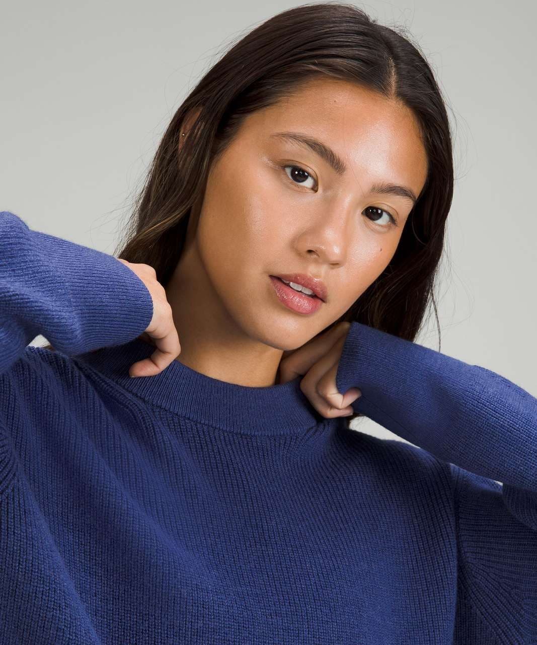 Lululemon Merino Wool-Blend Ribbed Crewneck Sweater Heathered Psychic Women's 4 - Thumbnail 6