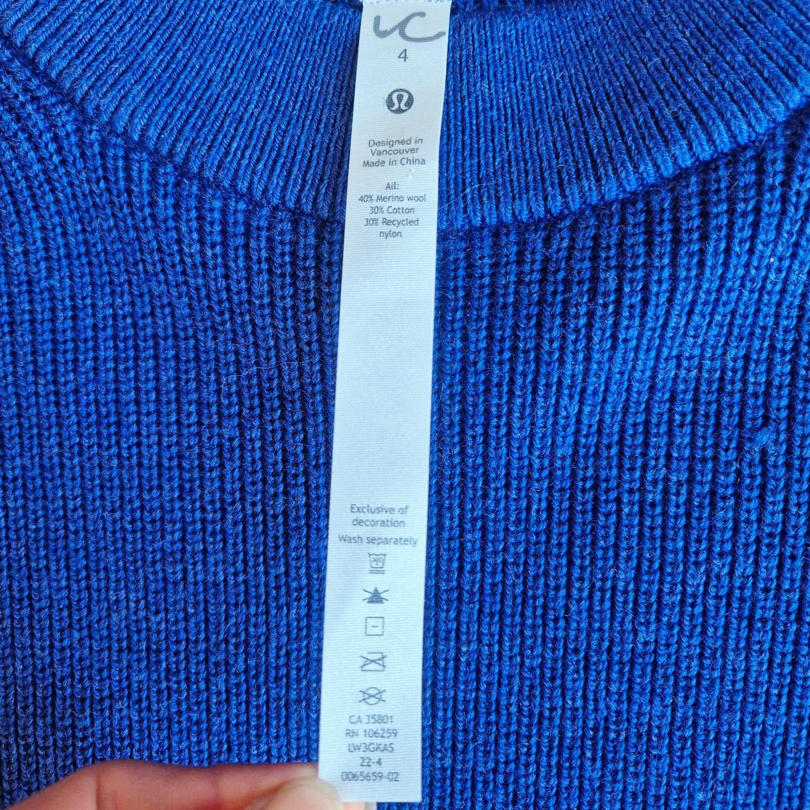 Lululemon Merino Wool-Blend Ribbed Crewneck Sweater Heathered Psychic Women's 4 - Thumbnail 11