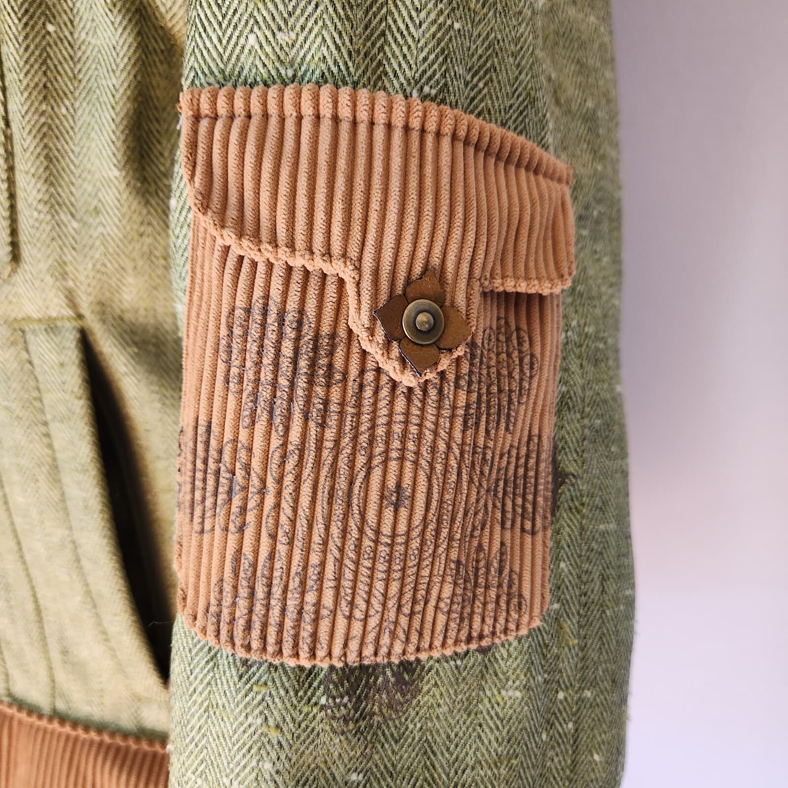 Obermeyer Tweaked Ski Winter Hood Jacket Insulated Herringbone Green Brown Sz.7 - Thumbnail 4