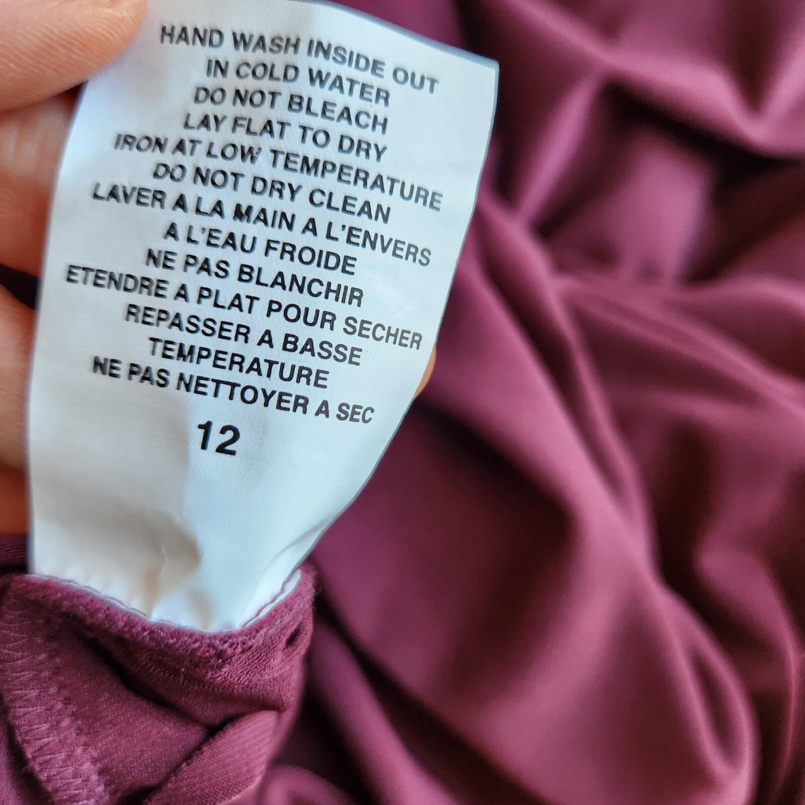 Sympli Swag Party Evening Jersey Draped Ruched Dress Long Sleeve Burgundy Sz.10 - Thumbnail 11