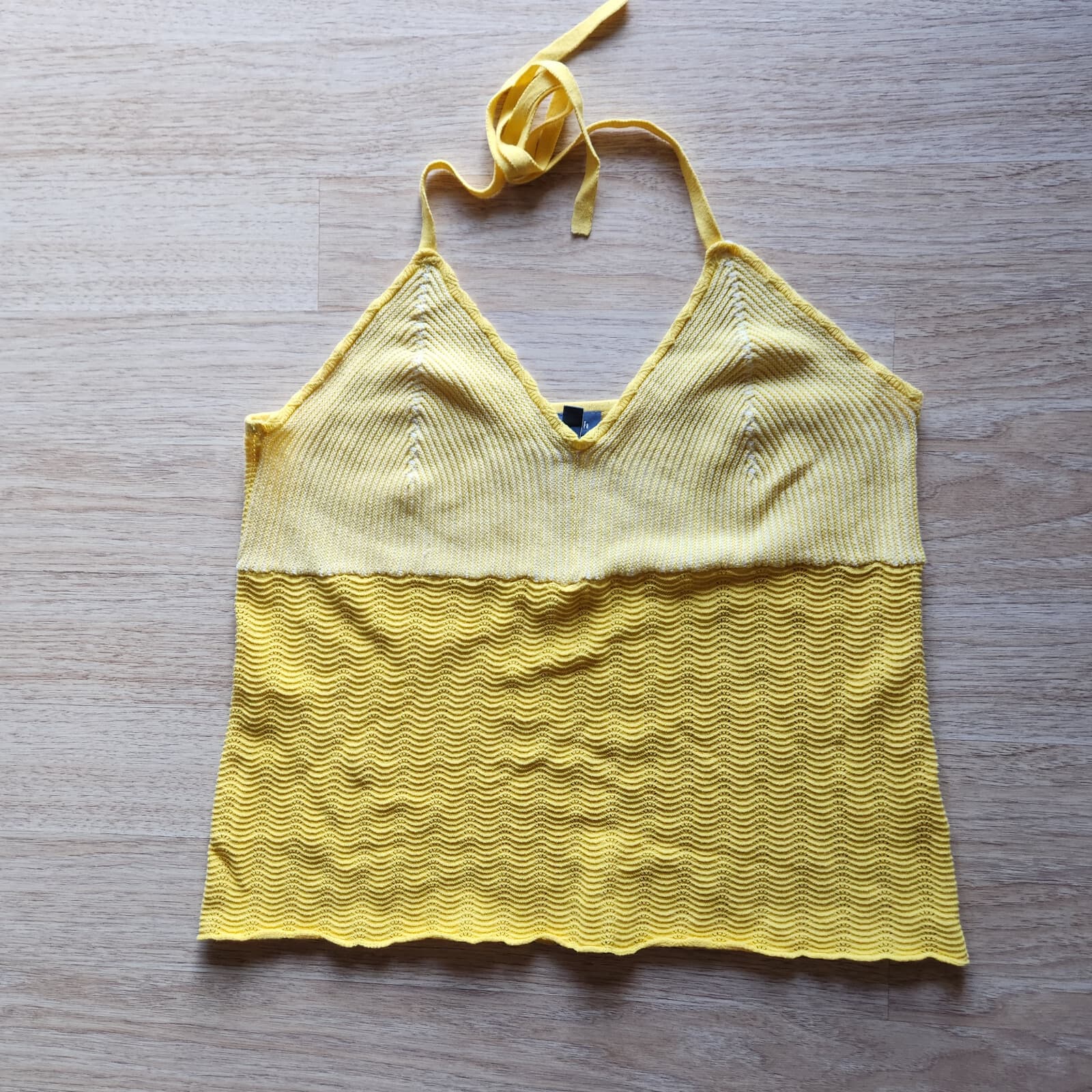 ModCloth Sun Rays For Days Crochet Halter Tie-Neck Top Cotton Butter Women's 2X - Thumbnail 3