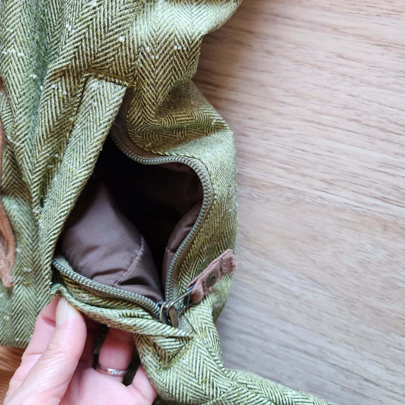 Obermeyer Tweaked Ski Winter Hood Jacket Insulated Herringbone Green Brown Sz.7 - Thumbnail 8