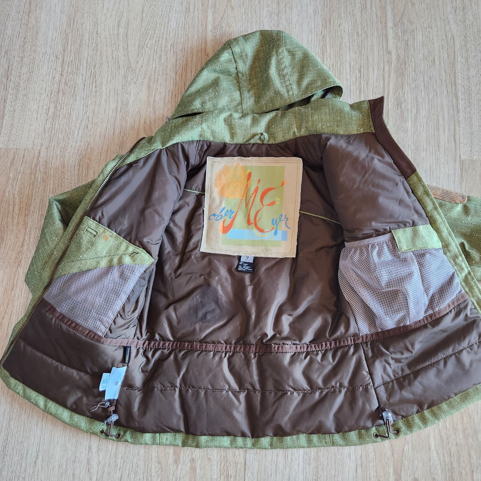 Obermeyer Tweaked Ski Winter Hood Jacket Insulated Herringbone Green Brown Sz.7 - Thumbnail 13