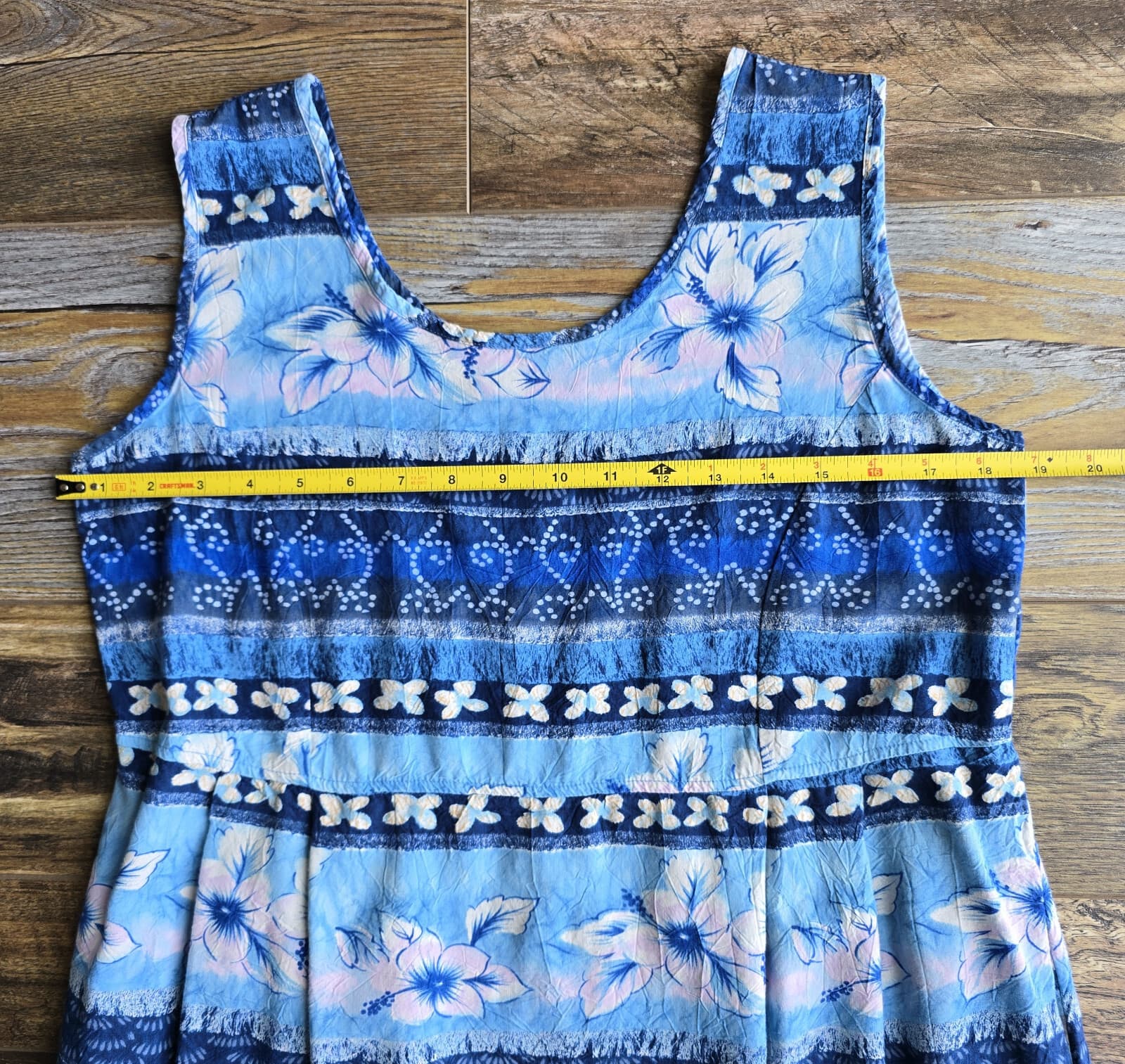 Jams World Tropical Floral Beach Hawaii Shift Dress Sleeveless Blubiscus Sz.M - Thumbnail 12