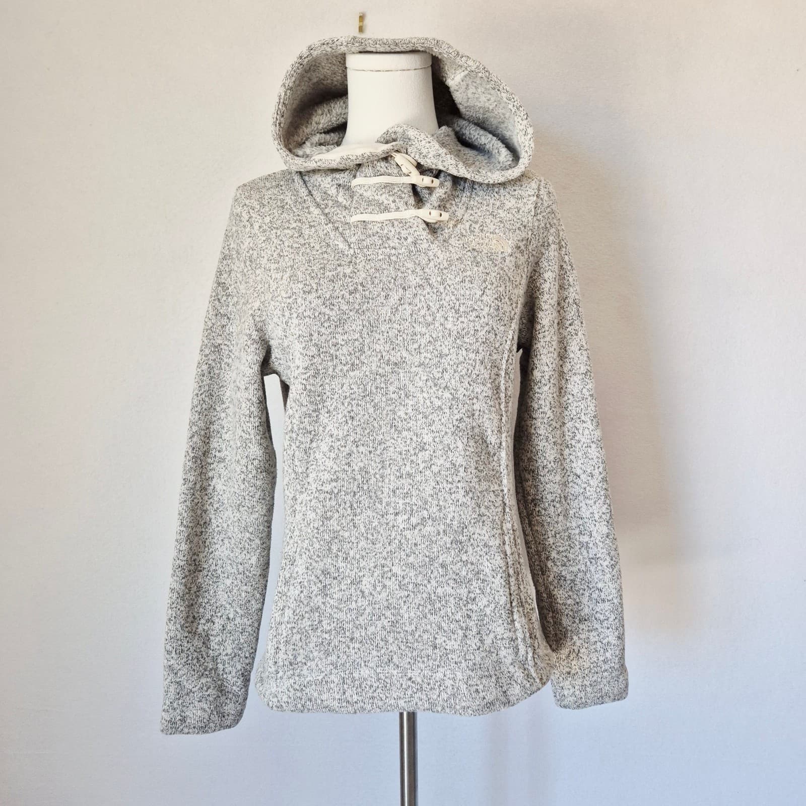 The North Face Crescent Fleece Lined Toggle Hooded Pullover Pocket Gray Women XS - Thumbnail 5