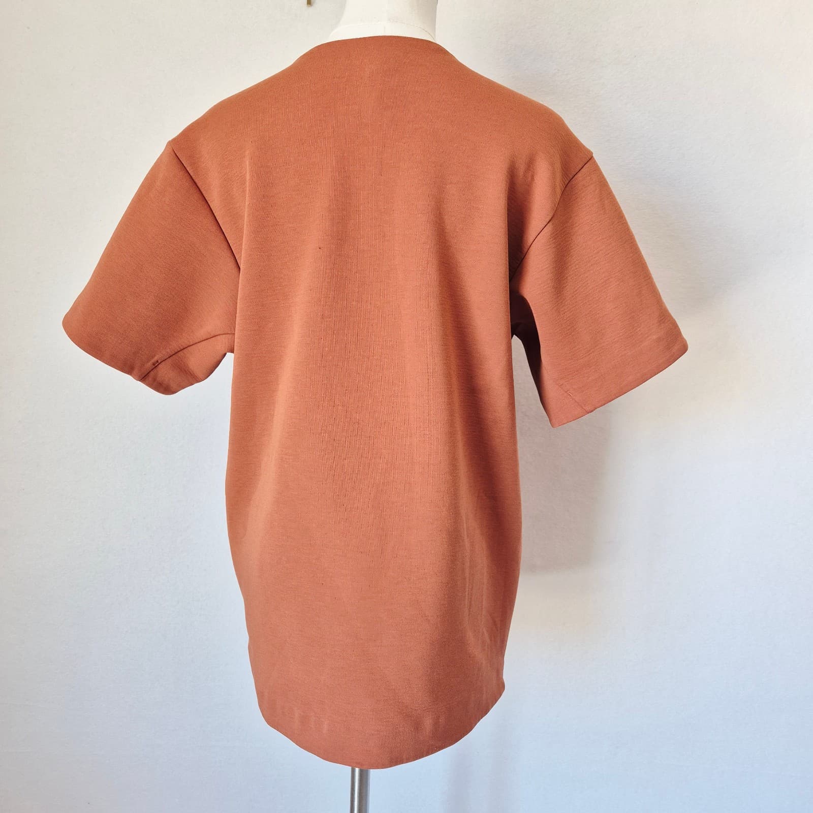 Lululemon Zippered Side-Shoulder Shirt Short Sleeve Heavy Knit Brown Bust 42" - Thumbnail 8