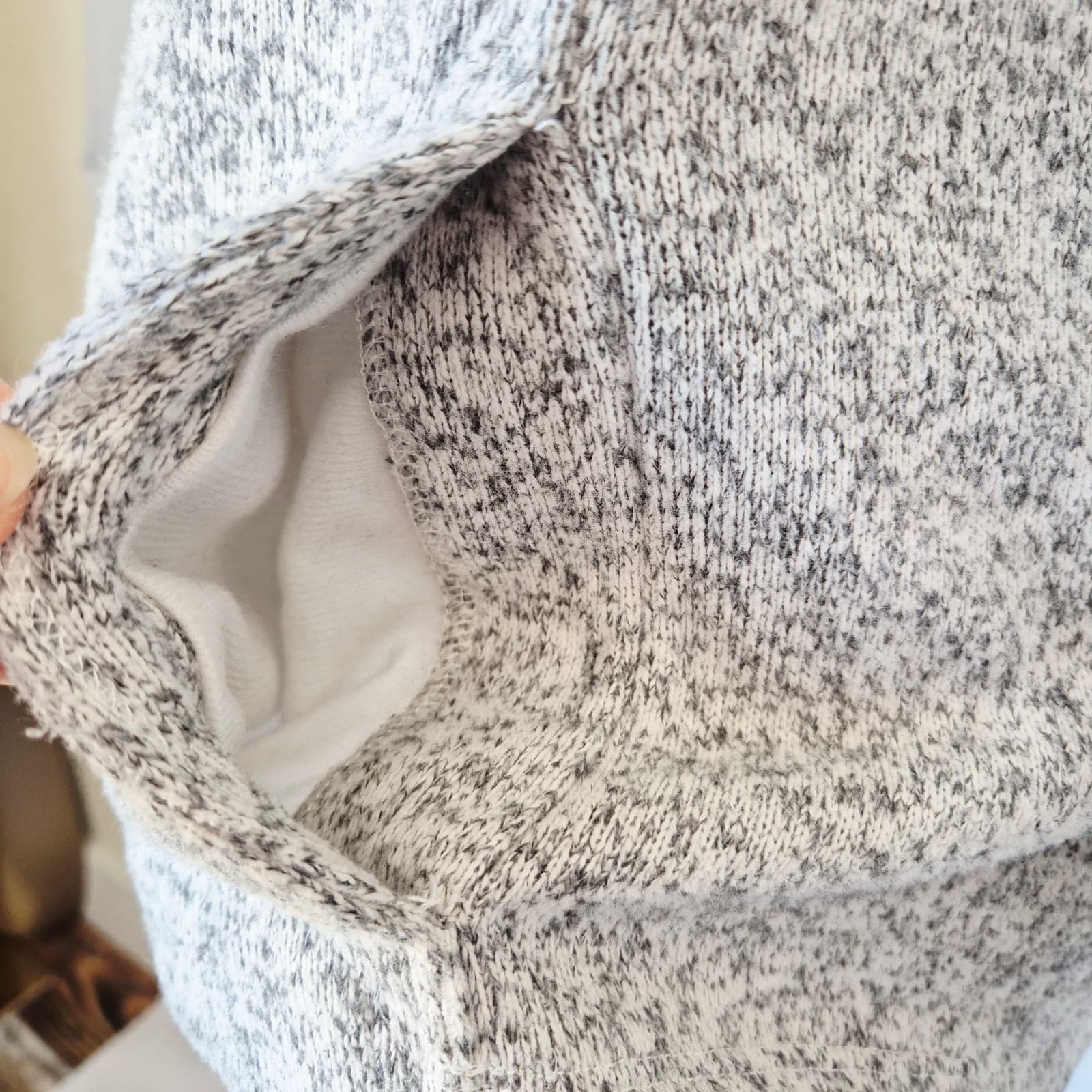 The North Face Crescent Fleece Lined Toggle Hooded Pullover Pocket Gray Women XS - Thumbnail 8