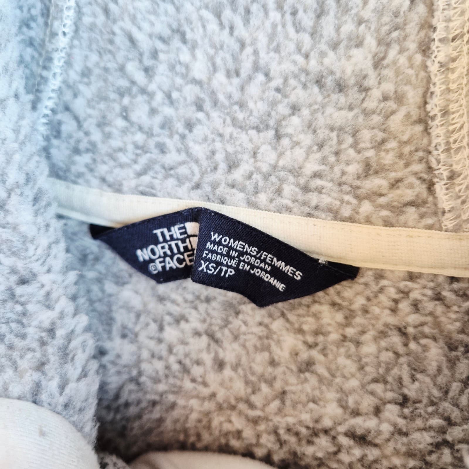 The North Face Crescent Fleece Lined Toggle Hooded Pullover Pocket Gray Women XS - Thumbnail 10