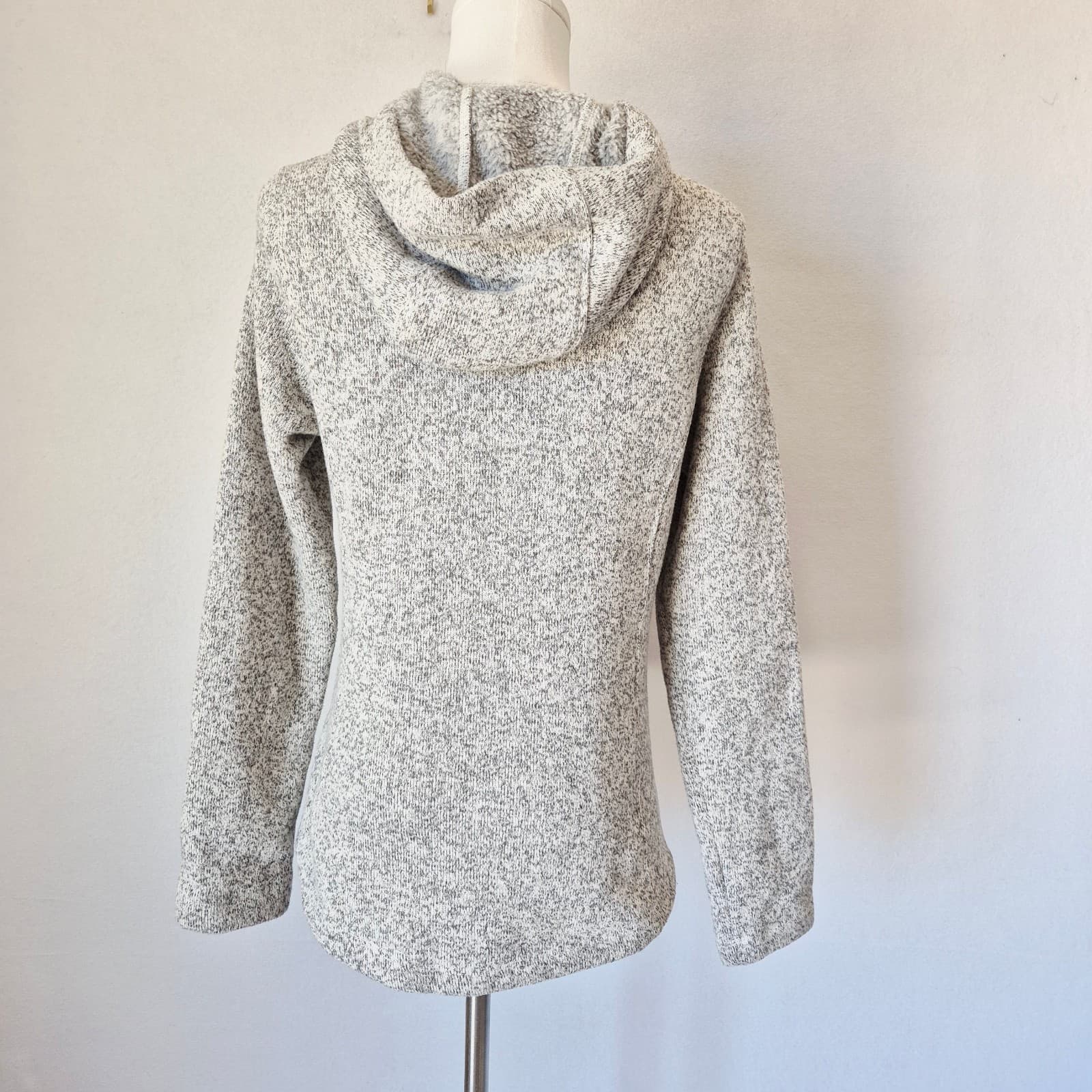 The North Face Crescent Fleece Lined Toggle Hooded Pullover Pocket Gray Women XS - Thumbnail 9