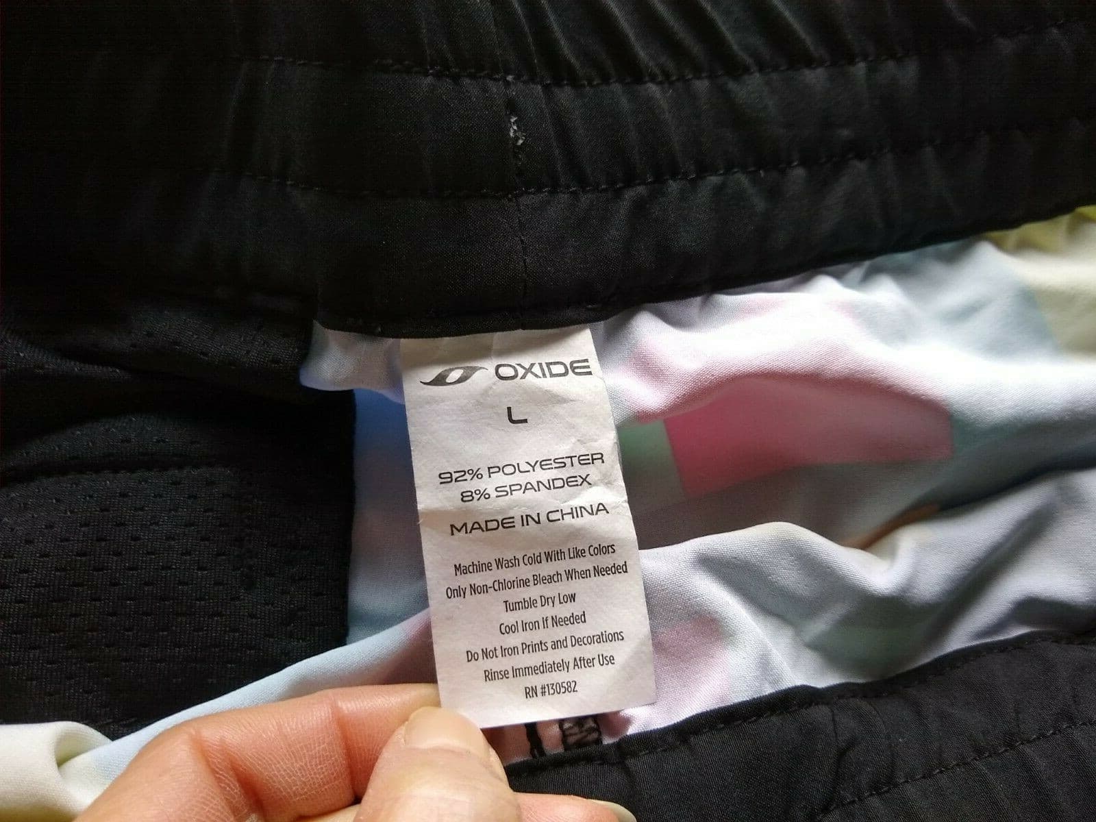 NWT OXIDE UPF50 Activewear Shorts Semi-Fit Drawstring Multi-Color Women Sz.L $30 - Thumbnail 3